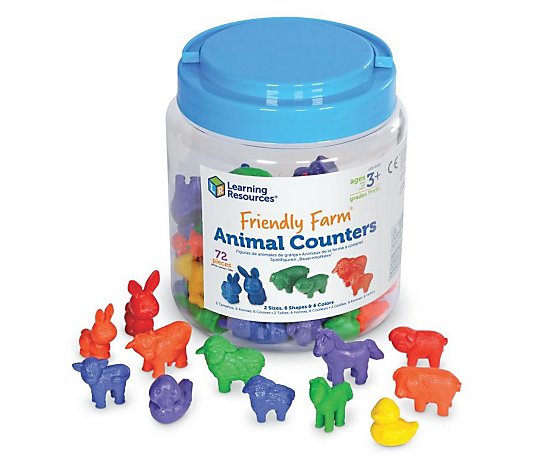 Set of 72 Friendly Farm Animal Counters by Learning Resources