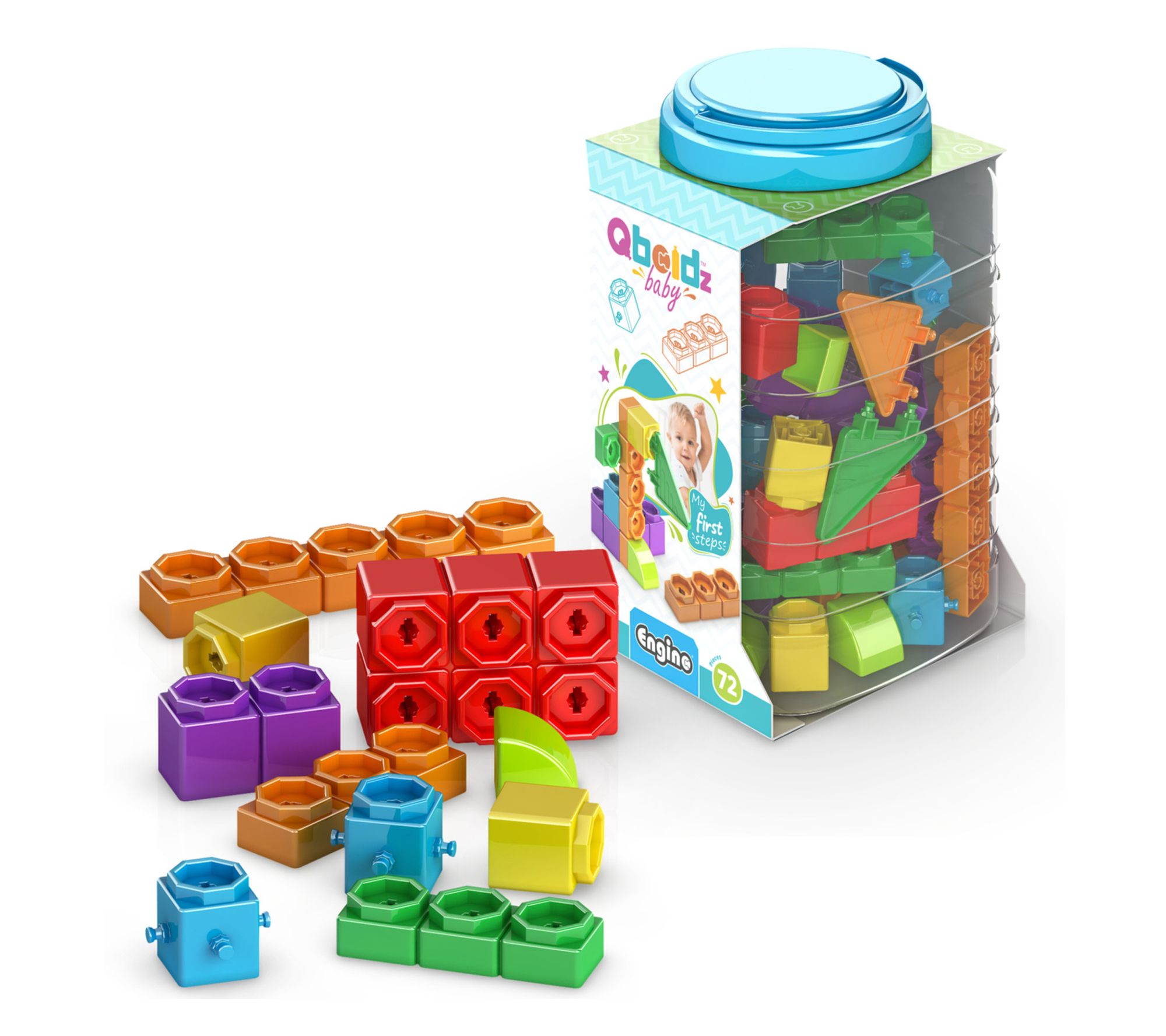 Engino Qboidz Baby - My First Steps Large BrickSet 72 Pieces