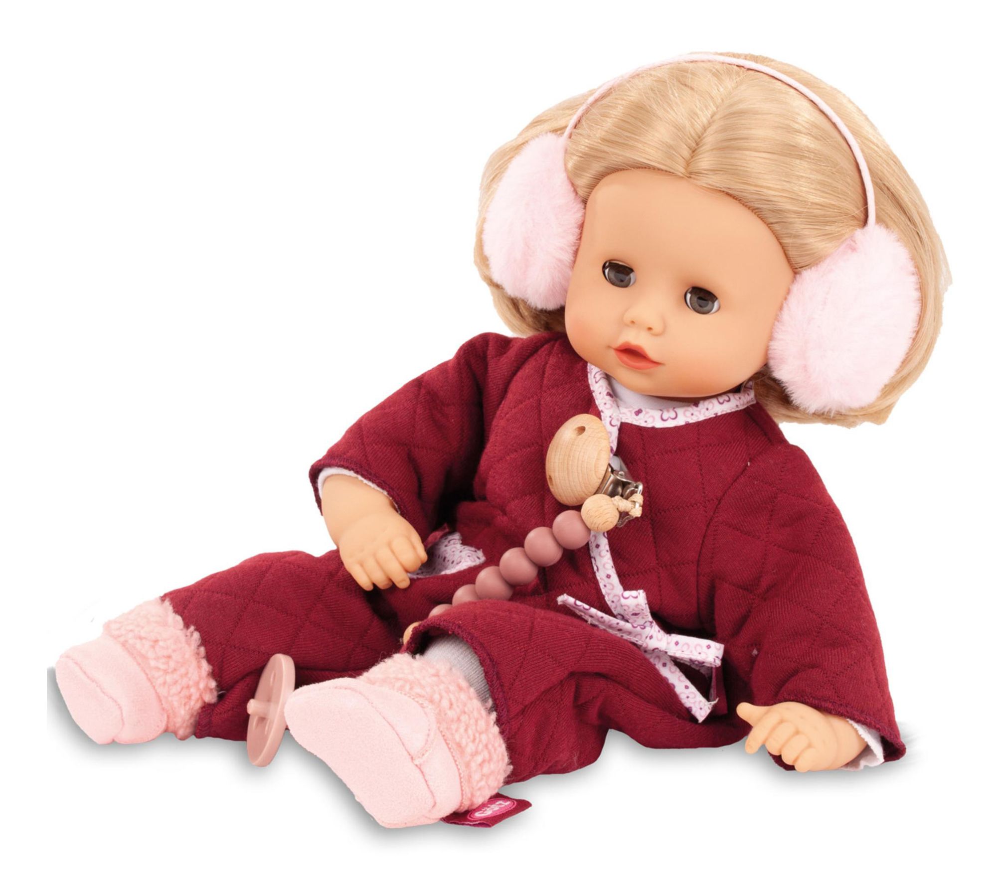 Gotz Muffin Jubilee 13in Doll Red Quilted Outfit