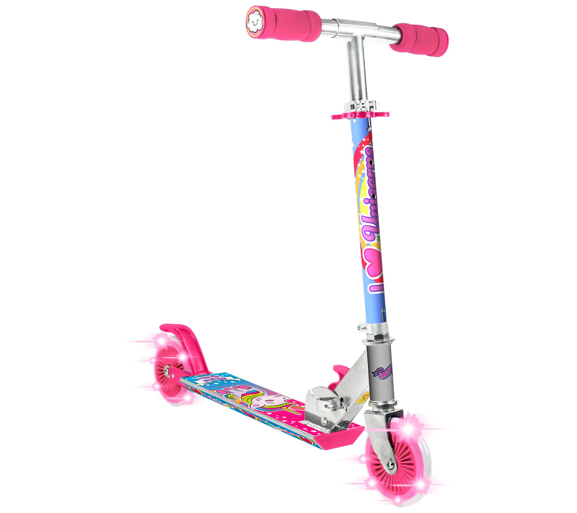 H Grossman Ozbozz Unicorn Light Up Foldable Sco oter