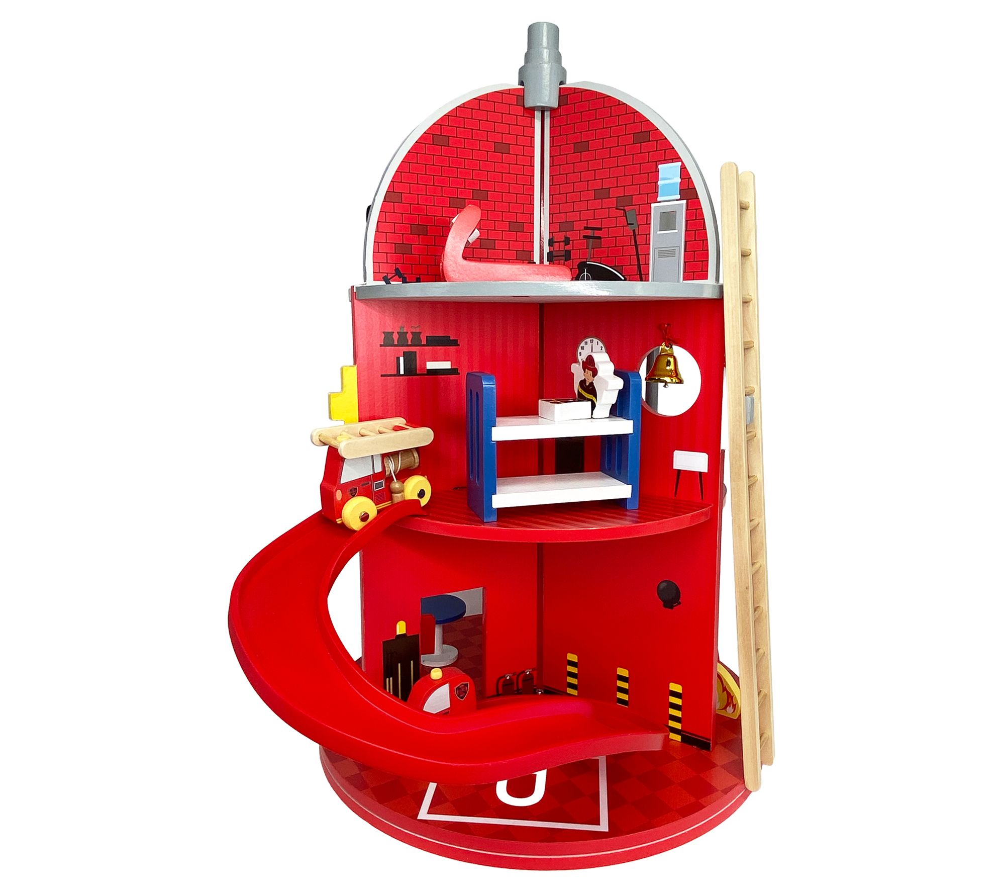 Teamson Kids 3-Story Fire Station Playset with 25 Figurines