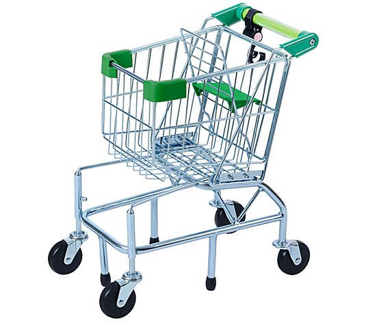 Teamson Kids Supermarket Happy Shopping Cart Green