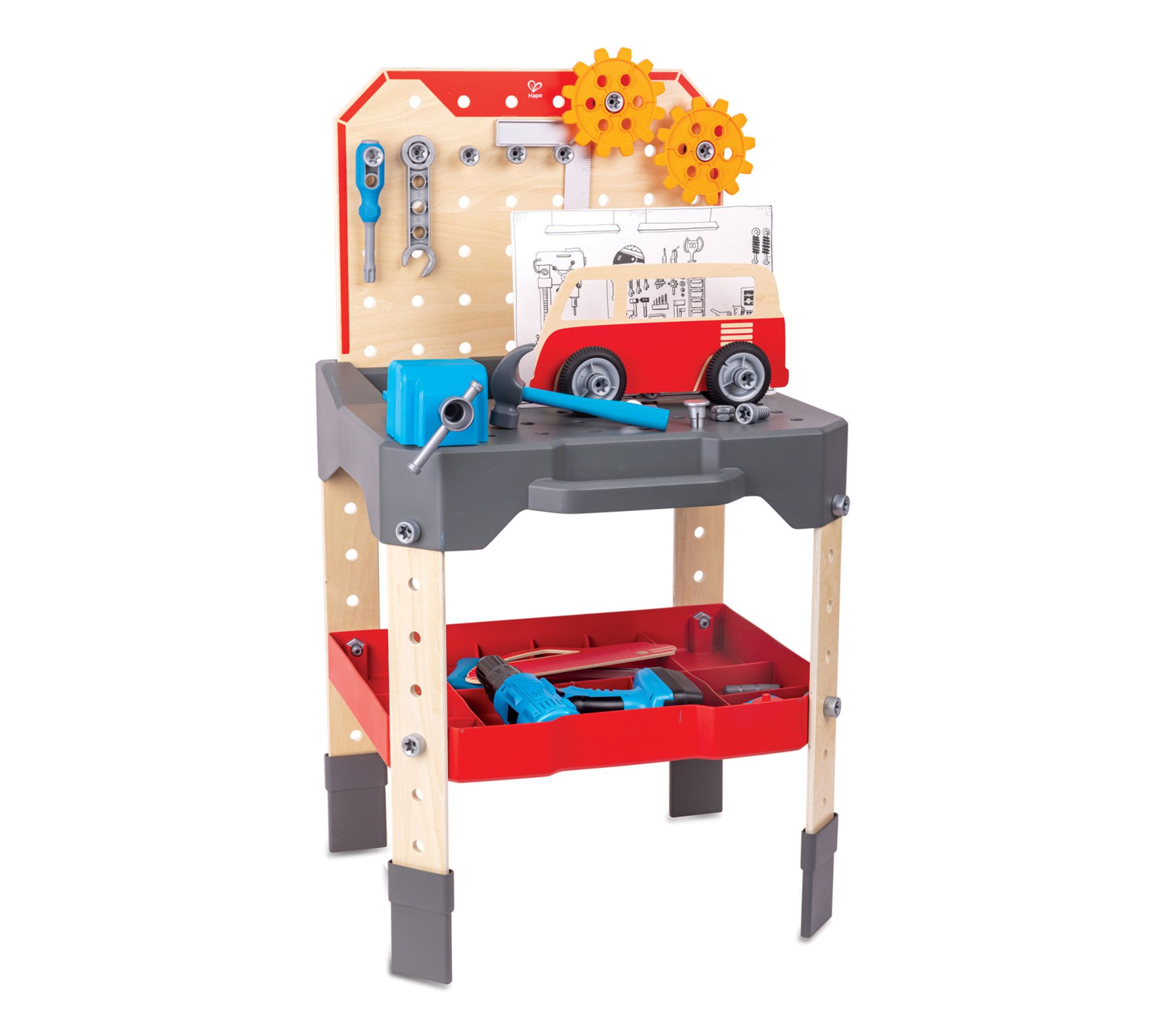 Hape Junior Inventor Toy Vehicle Service & Repair Workbench