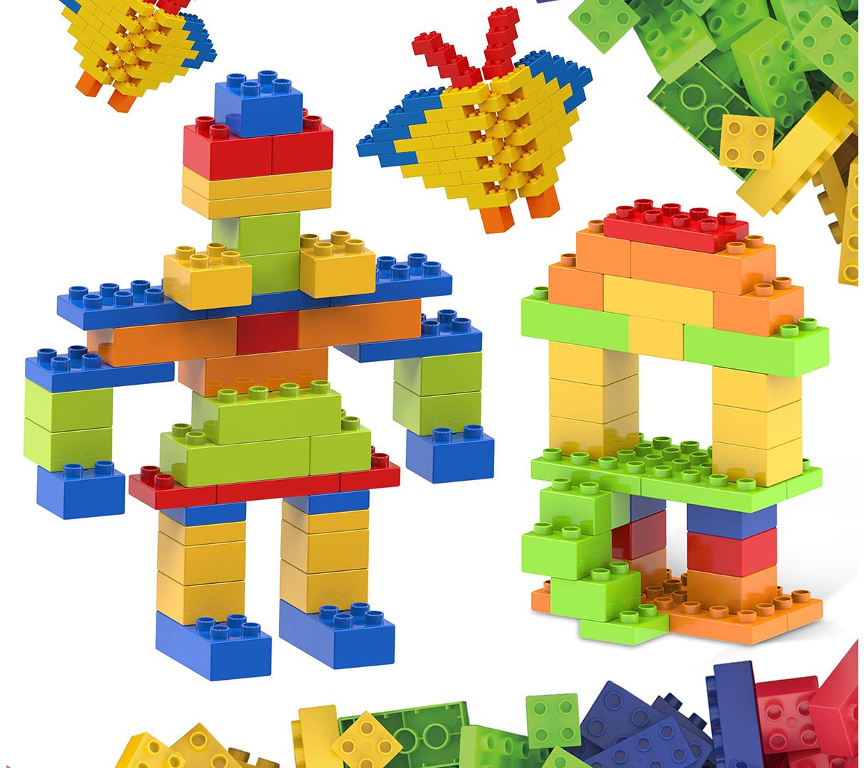 PicassoTiles 200 Piece Large Colorful BuildingBrick Block Kit