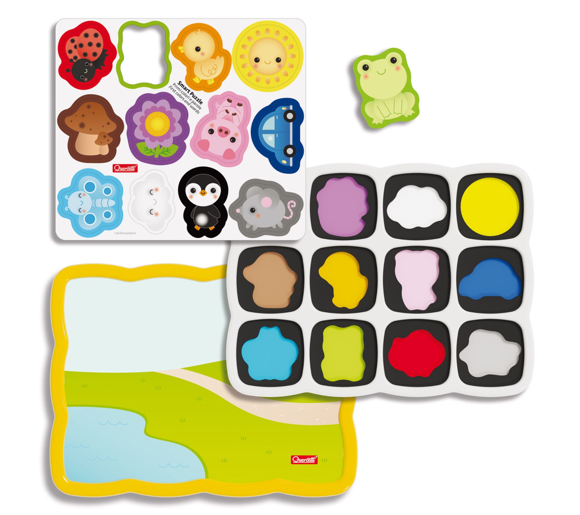 Quercetti Smart Puzzle First Colors 13pc Double-Sided Magnetic