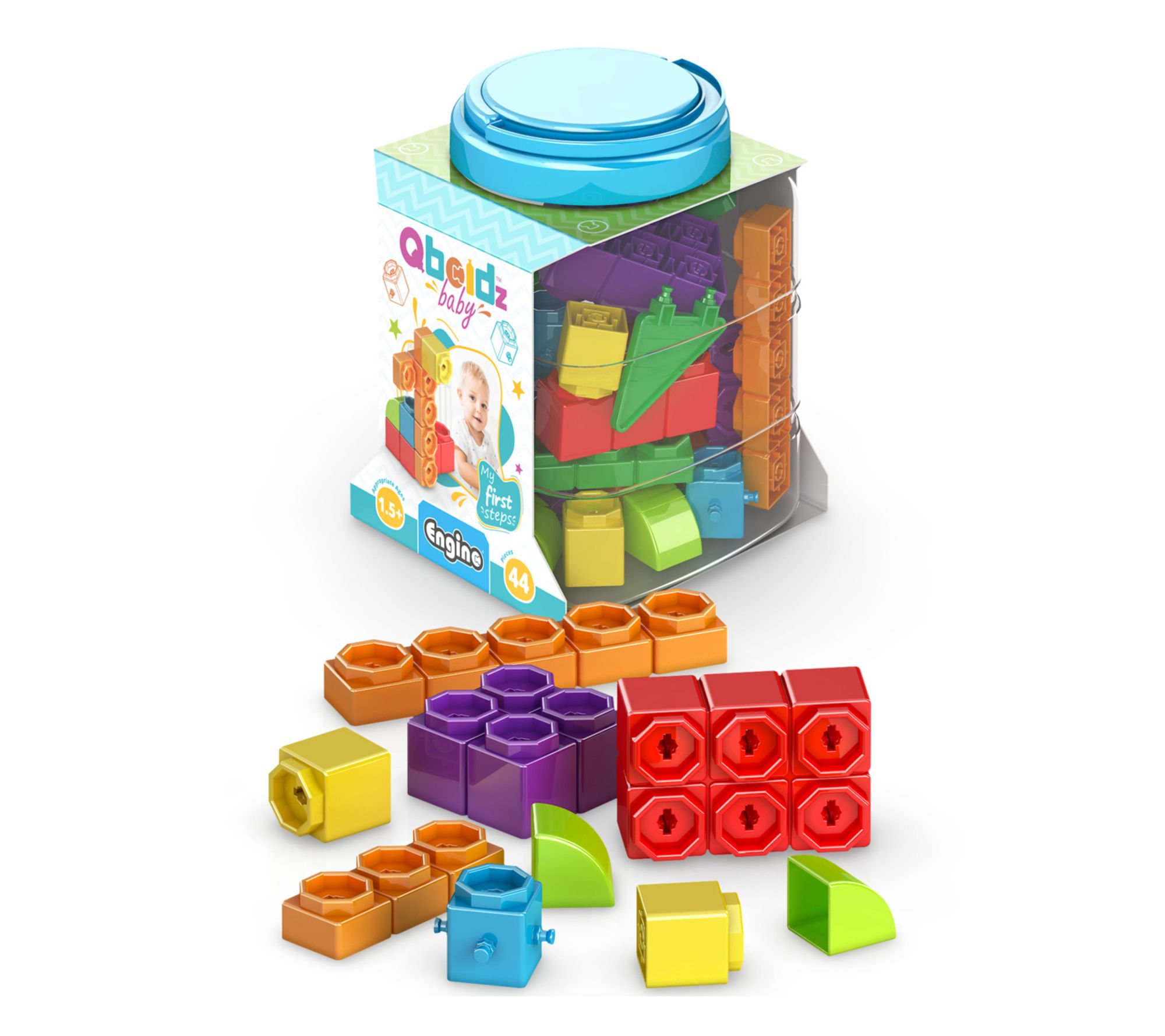 Engino Qboidz Baby - My First Steps Medium Brick Set 44 Pieces
