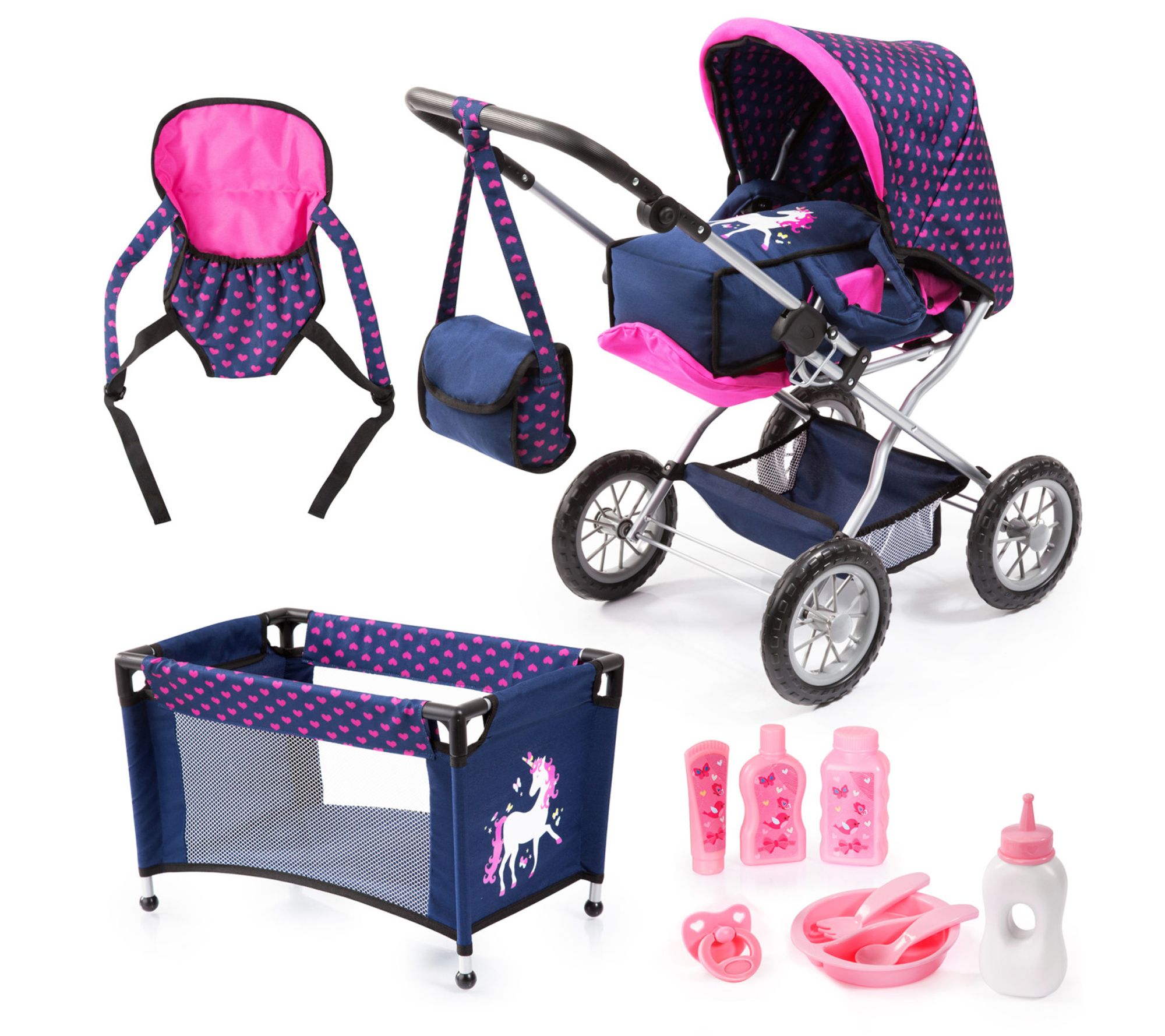 Bayer Design Dolls: Combi Grande Set - Navy, Pink, Unicorn
