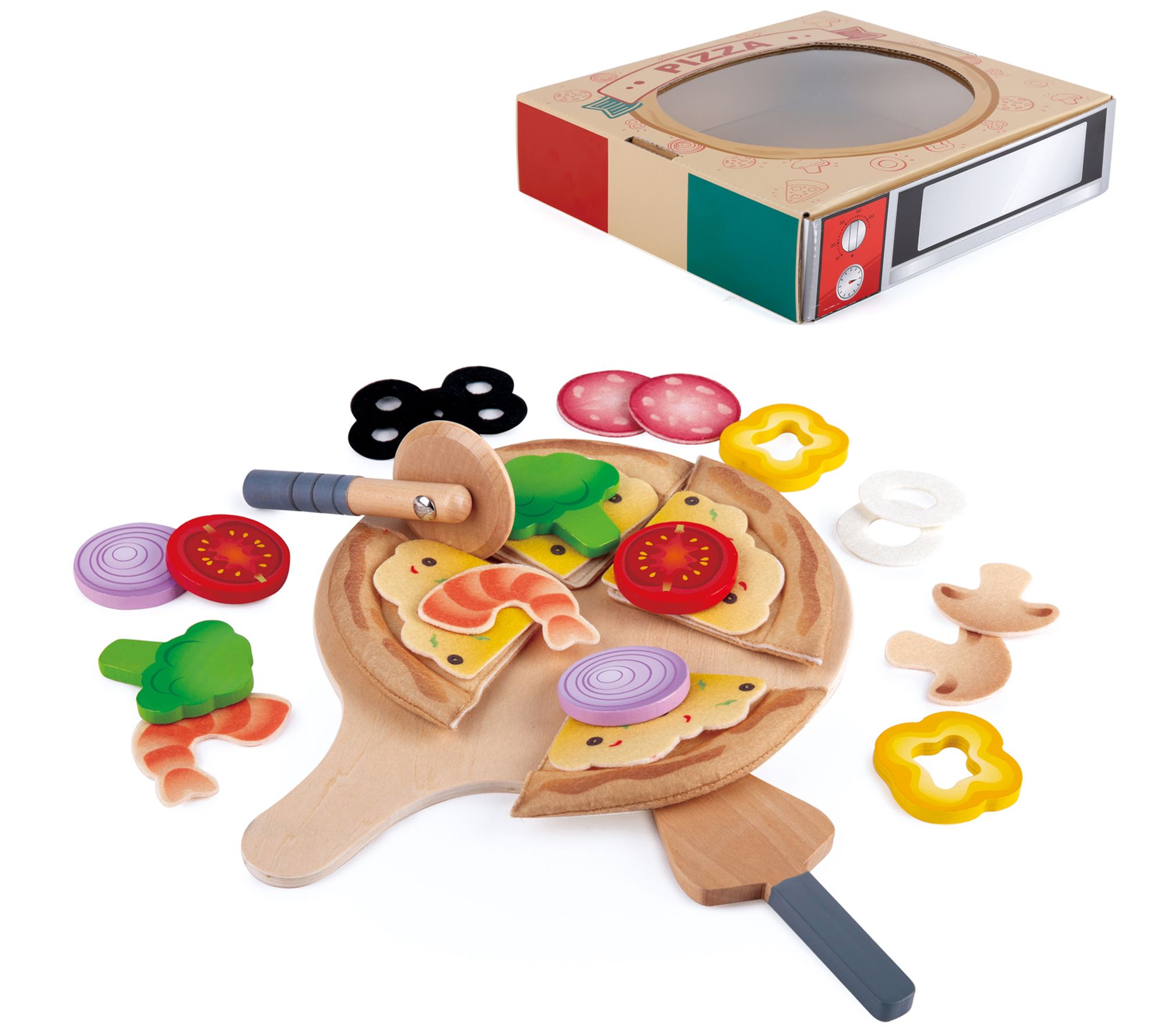 Hape Perfect Pizza 2-in-1 Pizza Kitchen Playset- 29 Pcs - QVC.com