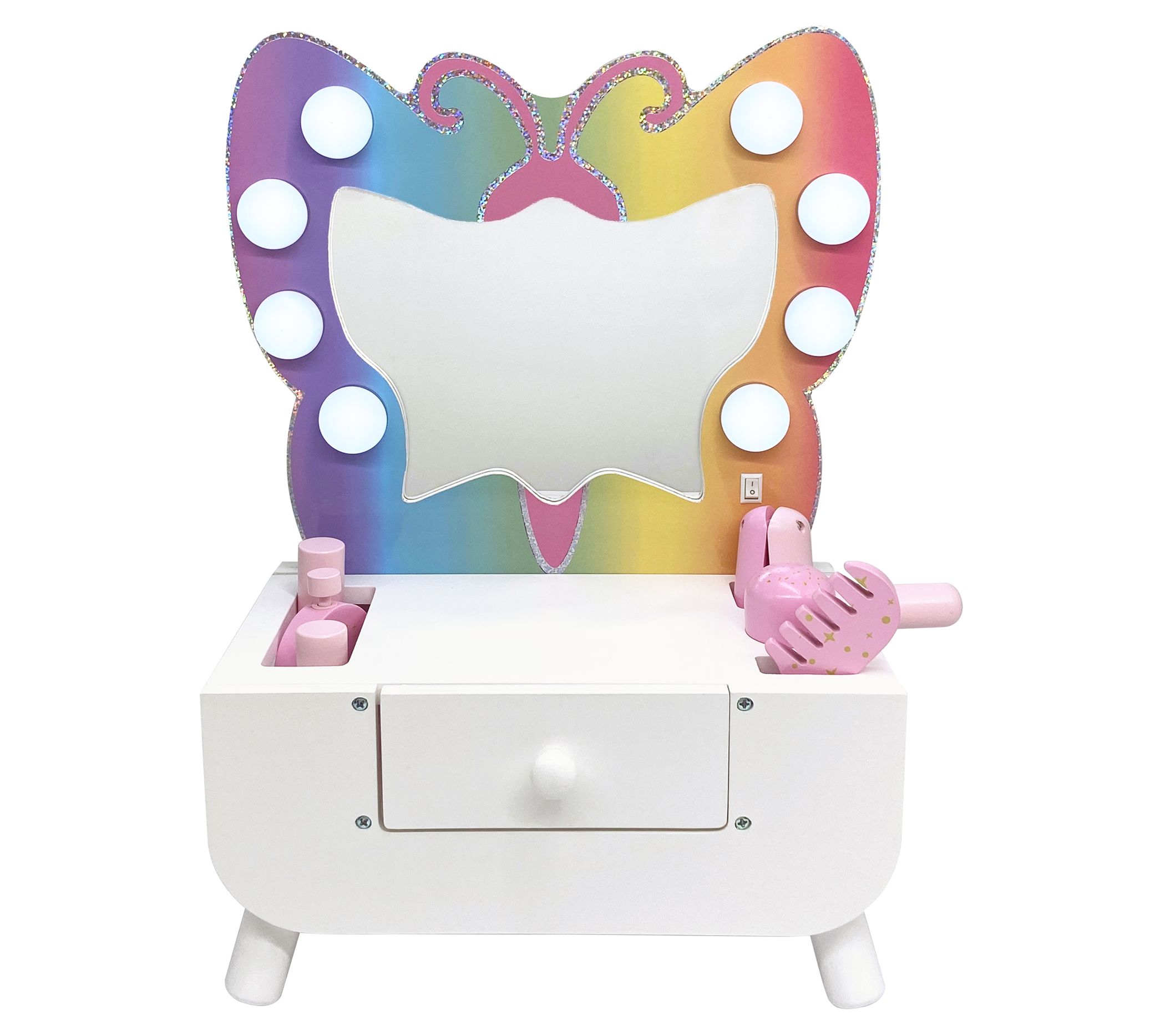 Teamson Kids Colorful Butterfly-Shaped Tabletop Vanity