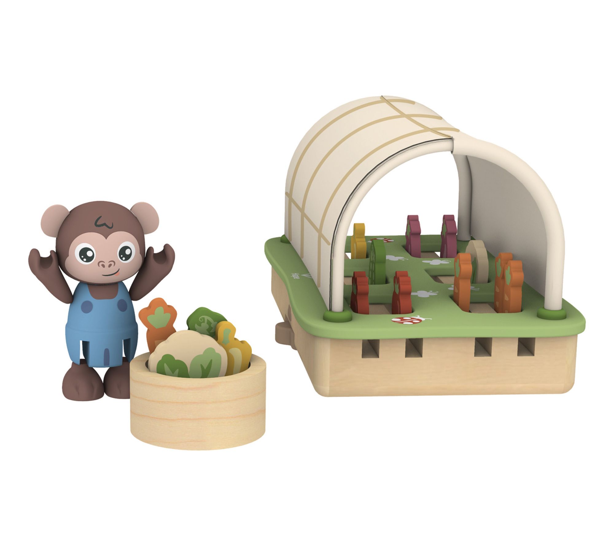 Hape Organic Greenhouse Miniature Gardening Toy Set - 10pc