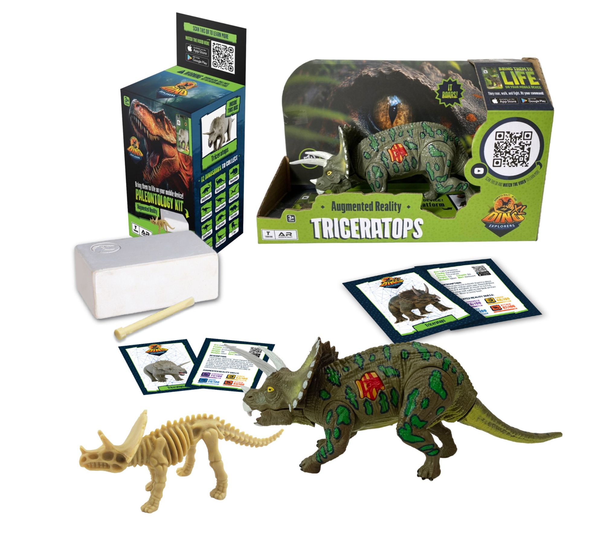 Dino Explorers AR Dinosaur XL & Brick Combo- 10"