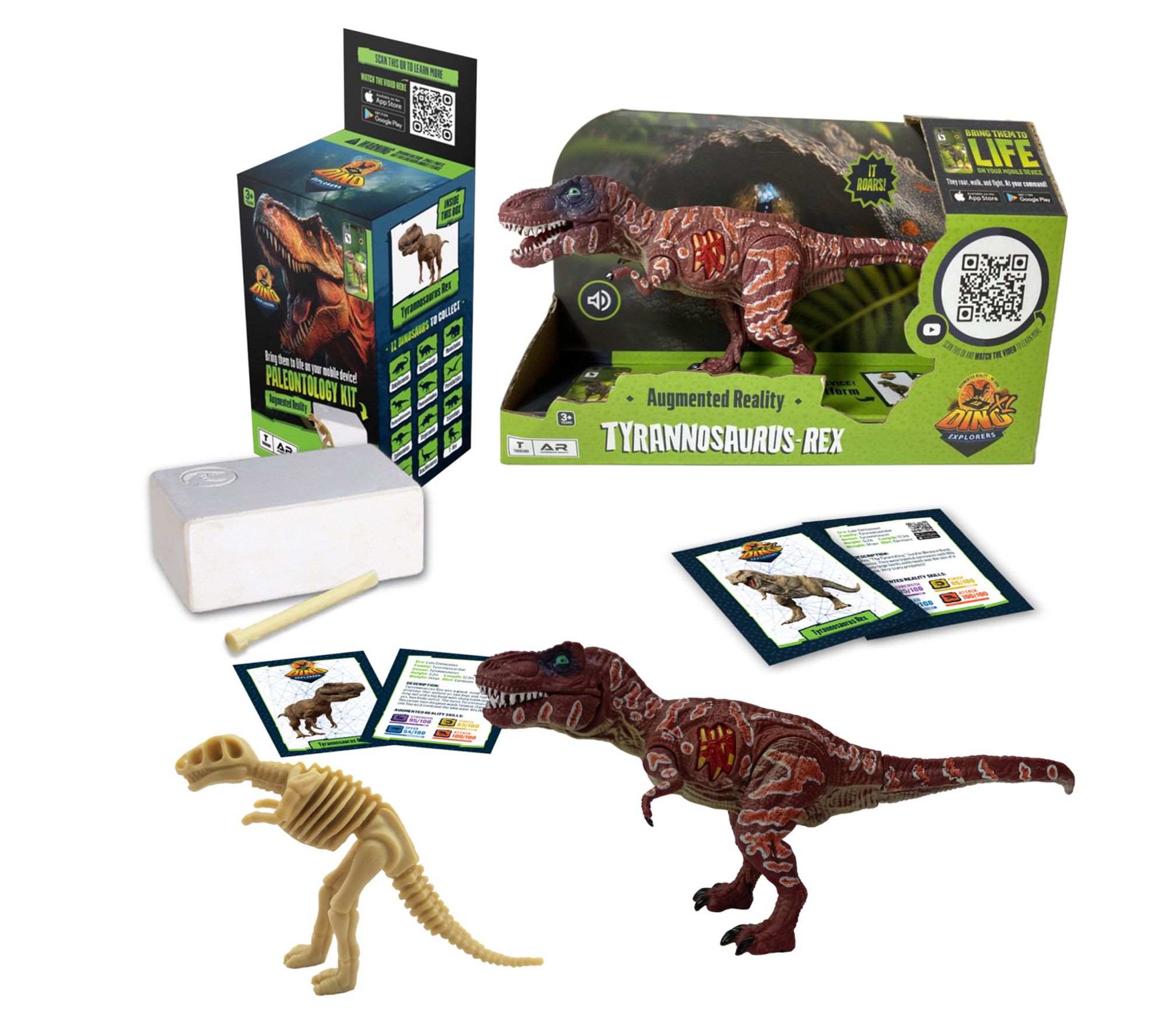 Dino Explorers AR Dinosaur XL & Brick Combo- 10"