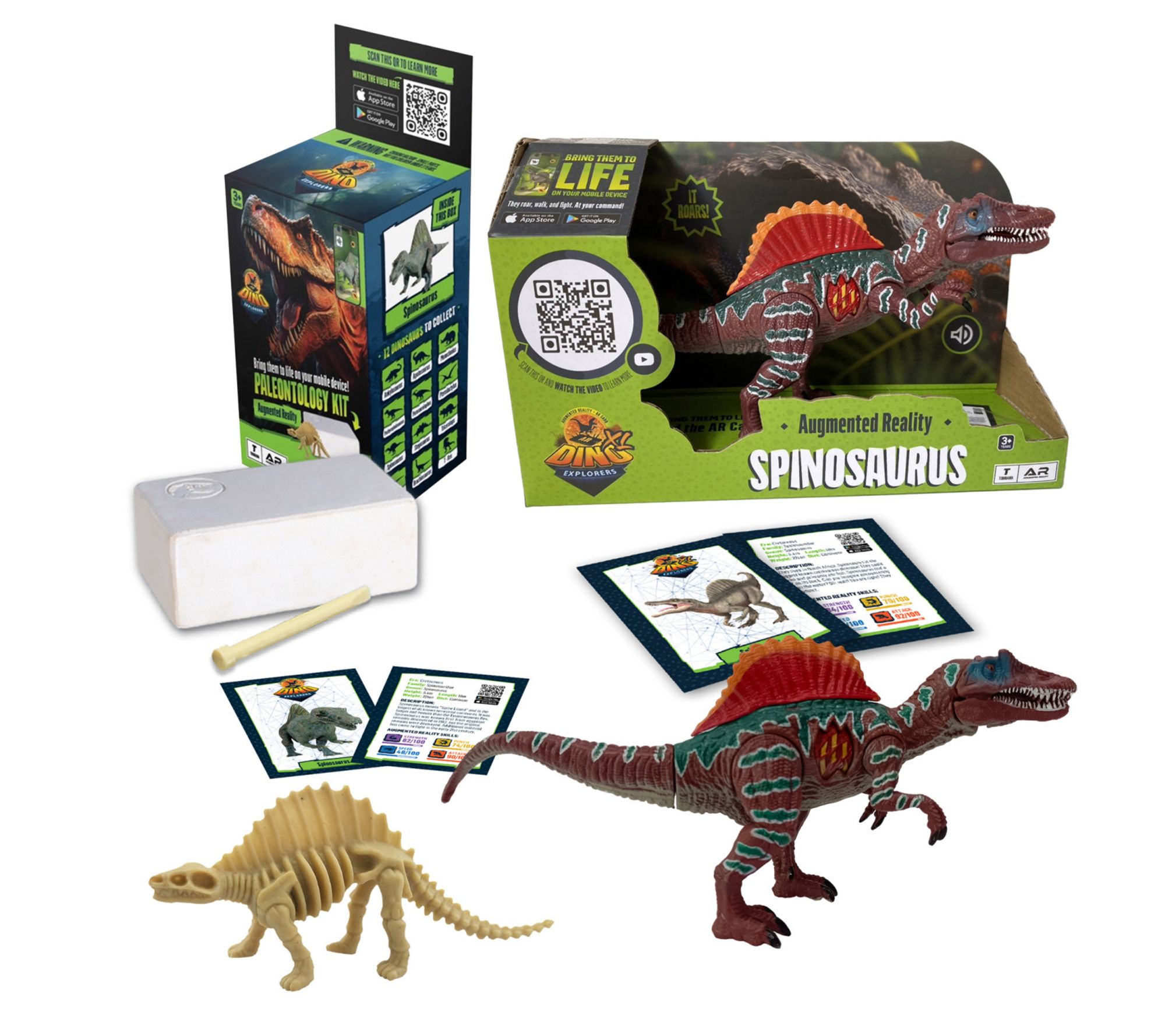 Dino Explorers AR Dinosaur XL & Brick Combo- 10"