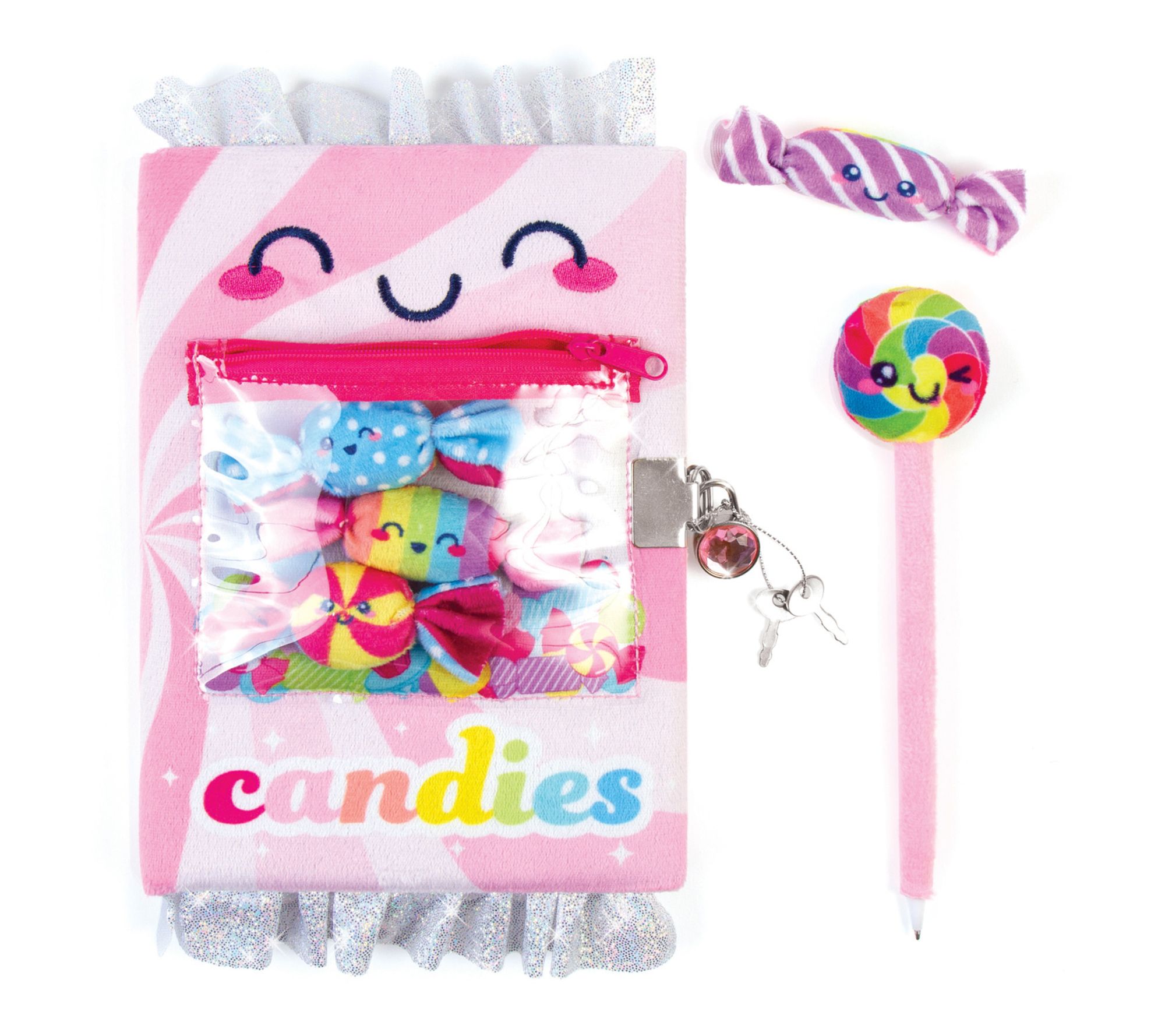 3C4G: Candy Plush Pocket Locking Journal With Pen