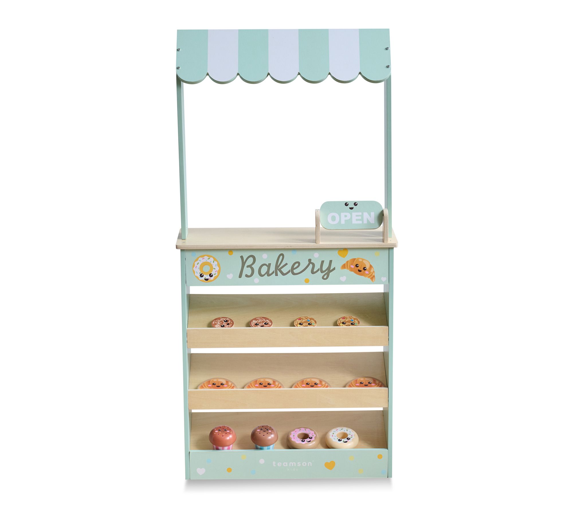 Teamson Kids Jolly Pals Wooden Bakery Stand with Pastries