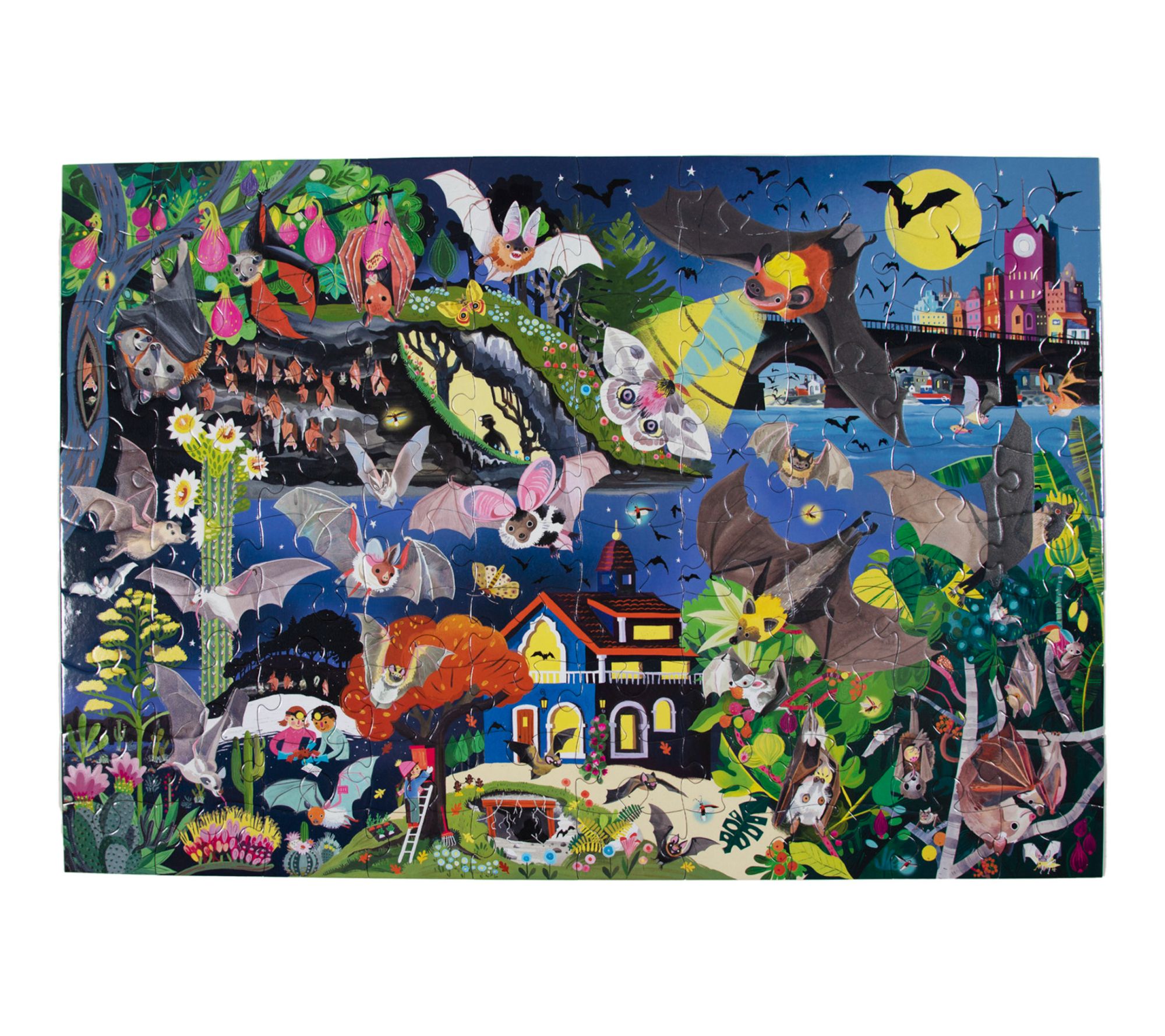 eeBoo Love of Bats Glow in the Dark 100 Piece Jigsaw Puzzle
