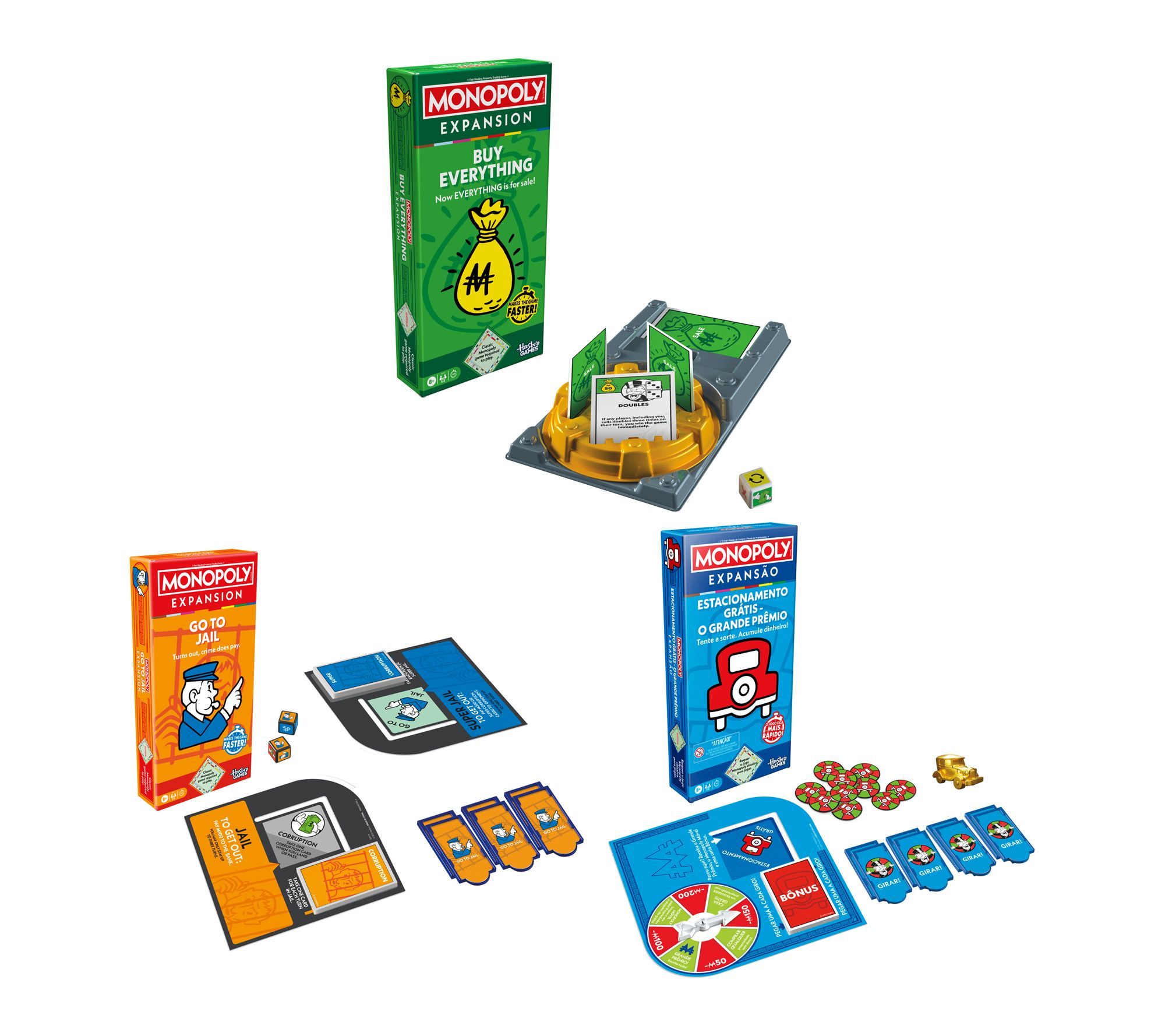 Hasbro Free Parking, Buy Everything & Go to Jail Expansion Set