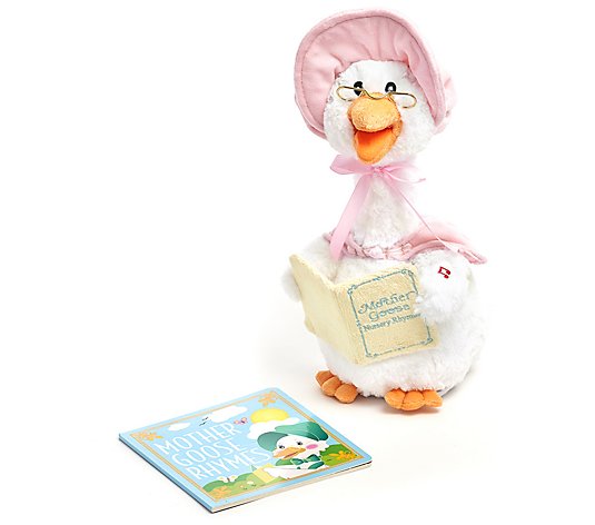 Cuddle Barn Mother Goose Animated Plush with Board Book