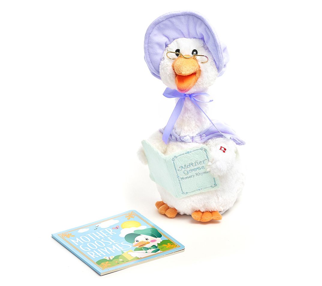 Cuddle Barn Mother Goose Animated Plush with Board Book