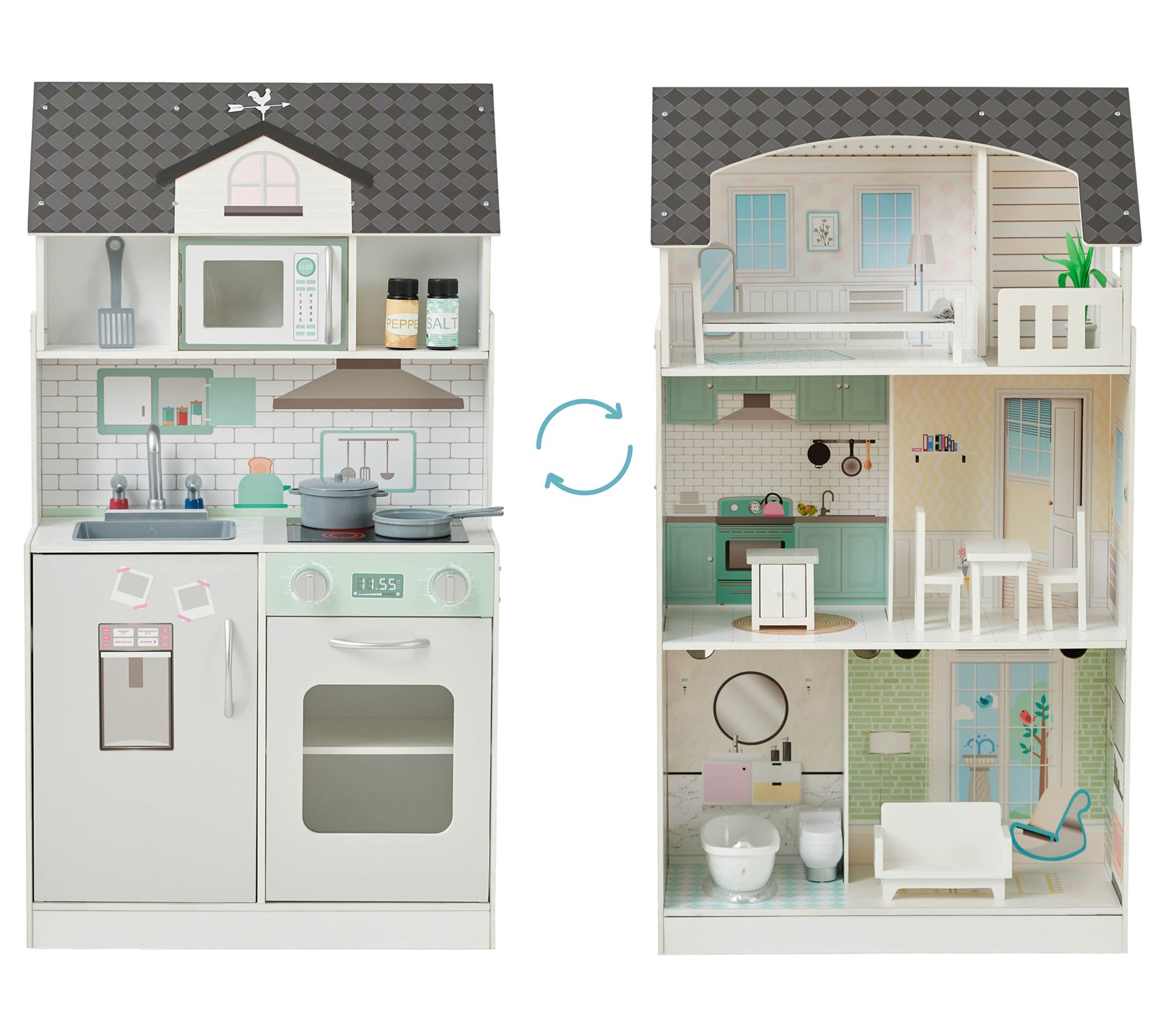 Teamson Kids Wonderland Ariel 2-in-1 Dollhouse/Play Kitchen