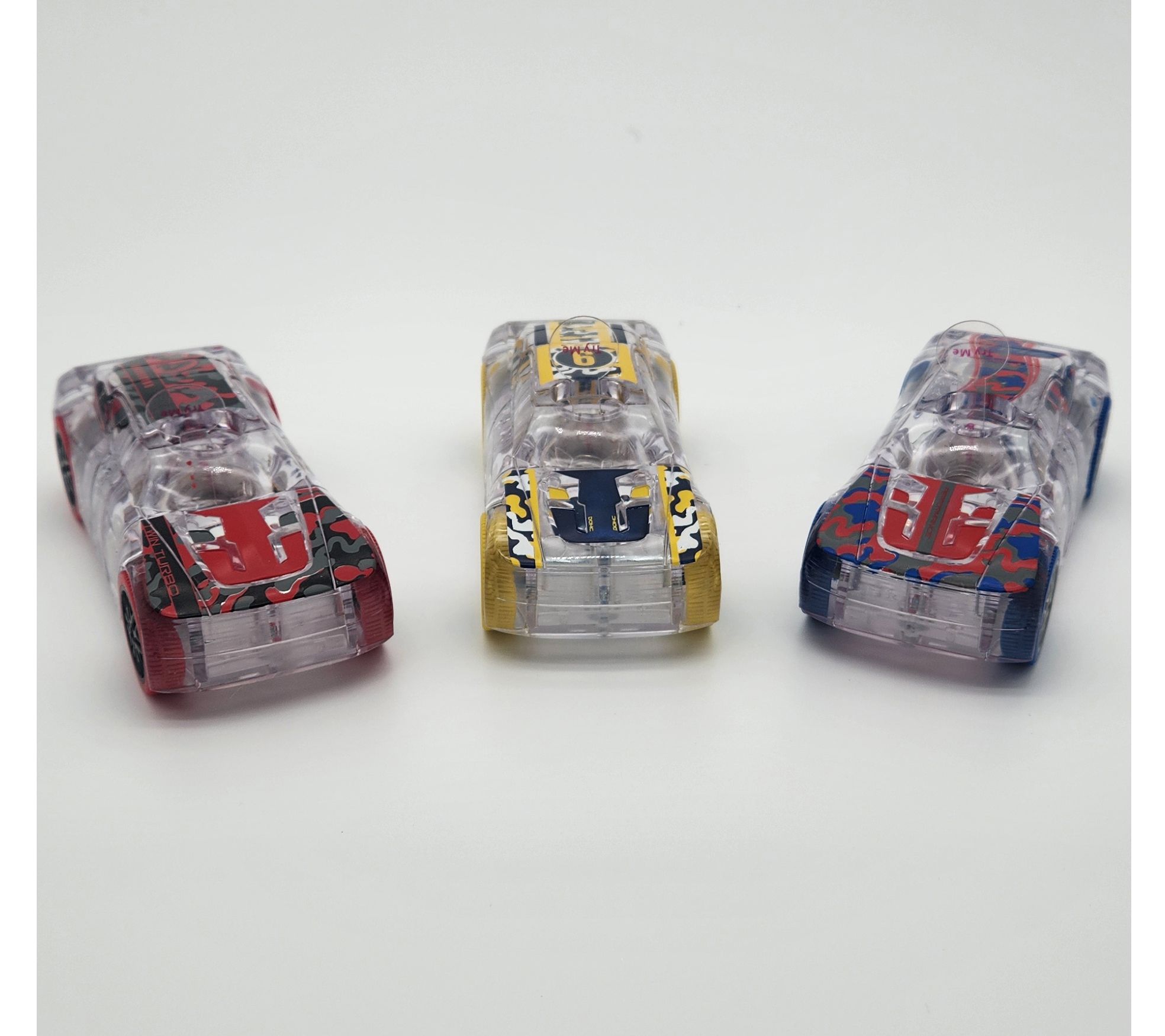Set of 3 Marble Racers Light Up Cars with Pull Back Motor