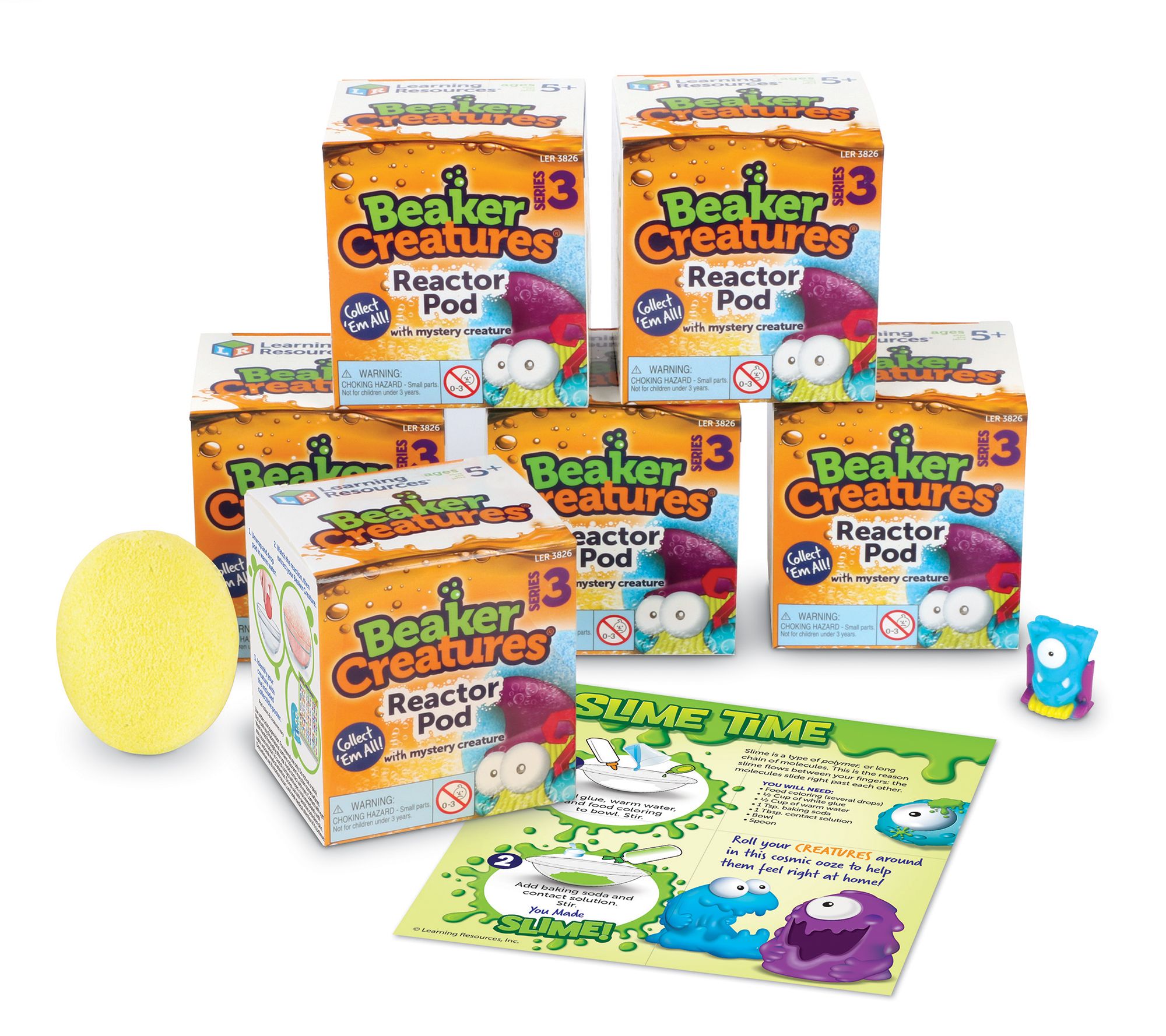 Learning Resources Beaker Creatures - Capsule Reagenti Serie 2, Confezione Da 6 Con 30 Creature Da Collezionare, Edizione Limitata Frostonian