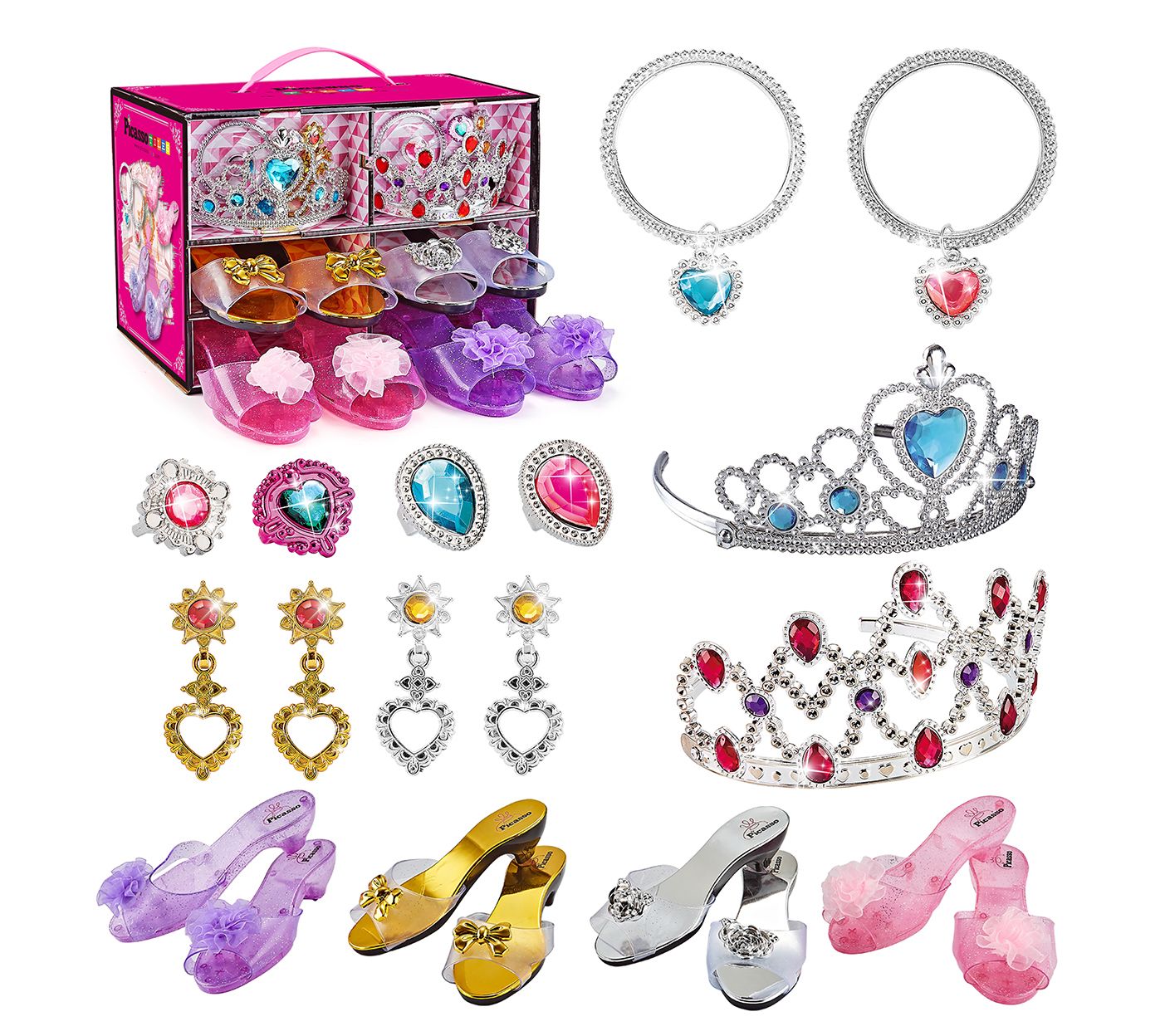 PicassoTiles Fairytale Royal Princess Dress UpKit 20 Pieces