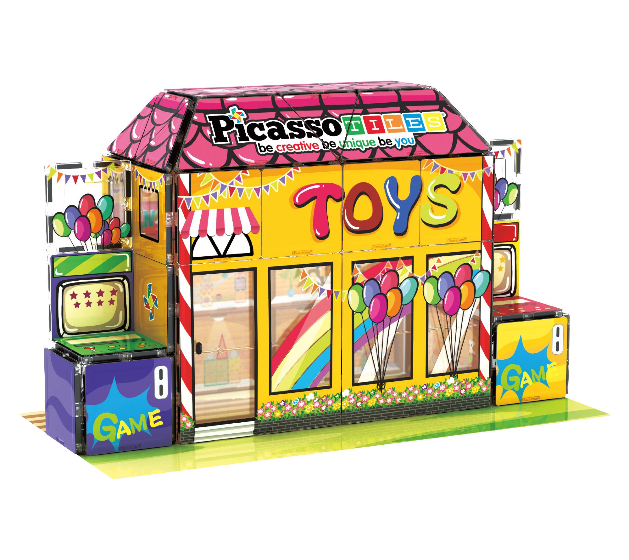 PicassoTiles 60pc Toy Store Magnetic AdventureBuilding Set