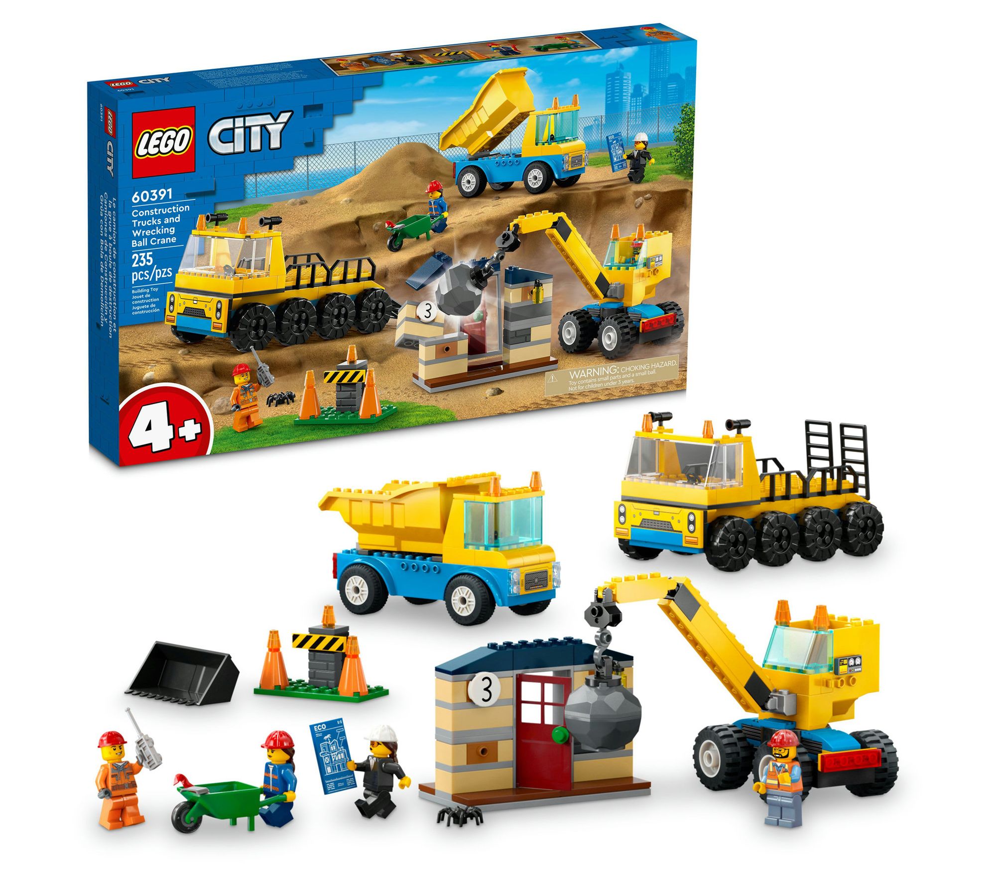 LEGO City Construction Trucks and Wrecking BallCrane 60391