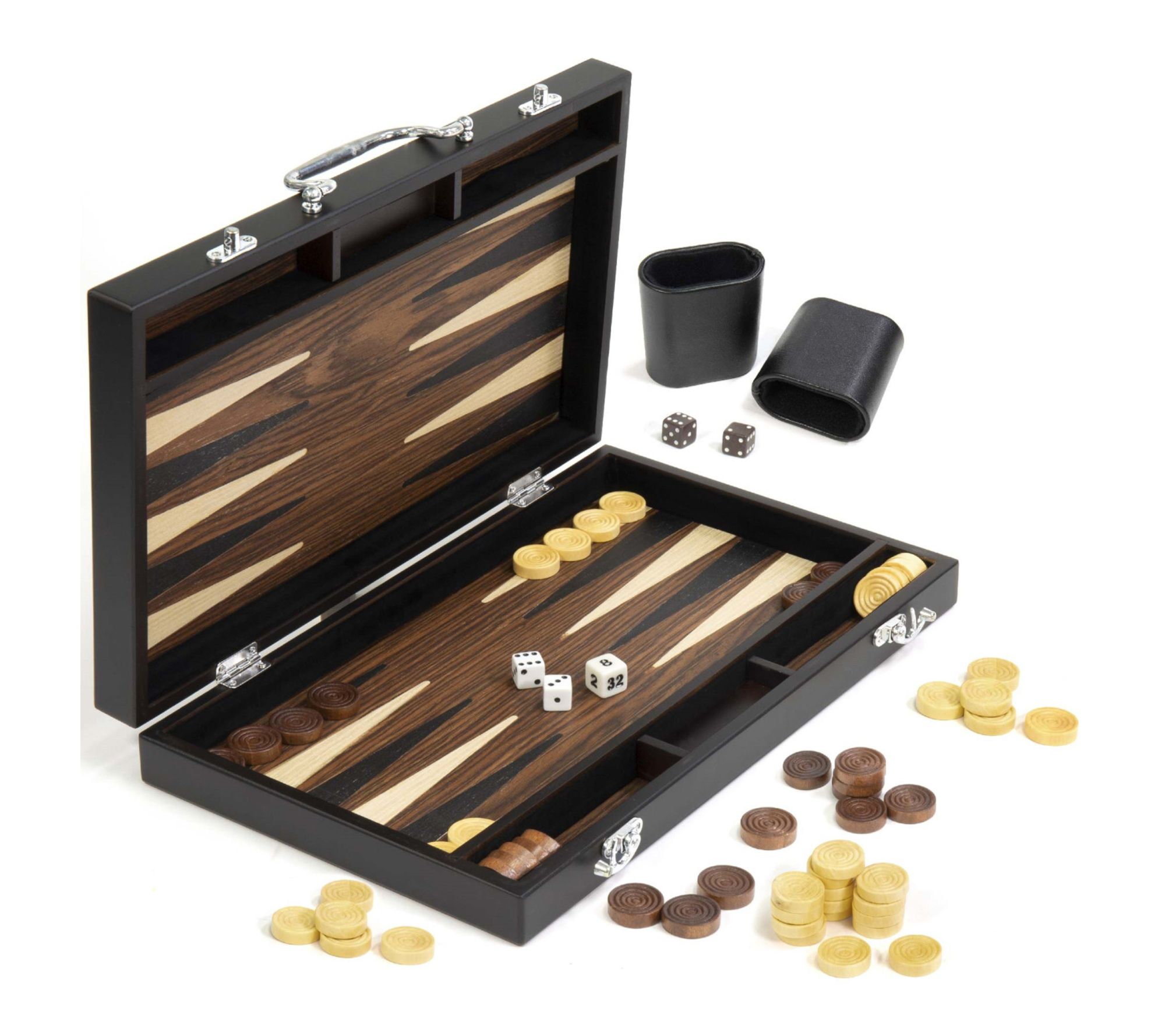 Merchant Ambassador Craftsman Deluxe Wood Backgammon Game Set