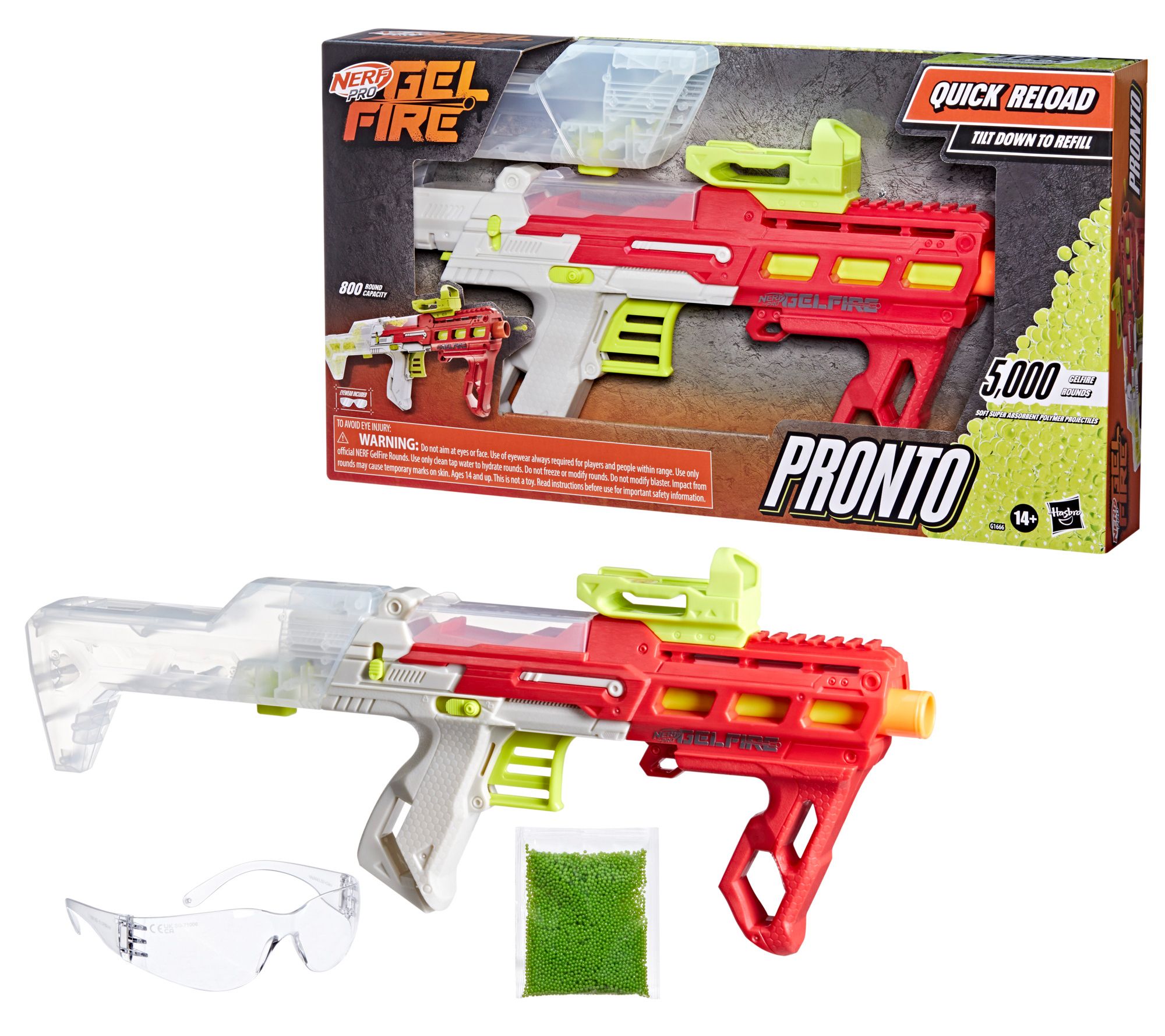 Nerf Pro Gelfire Pronto Blaster and 5000 Gelfire Rounds