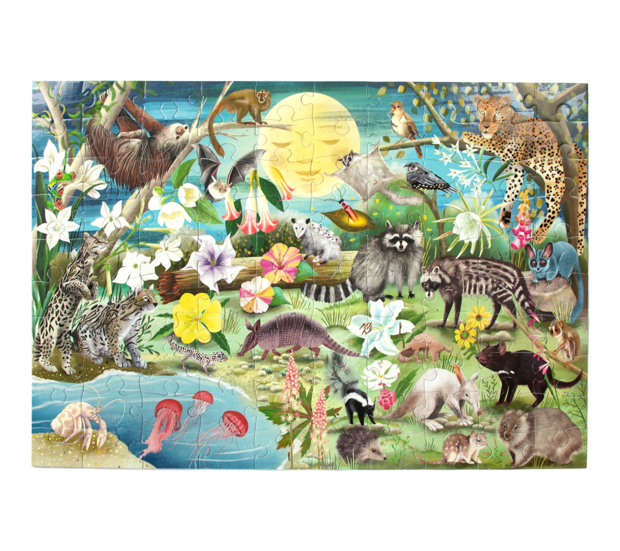 eeBoo Love of Nocturnal Life 100 Piece Puzzle