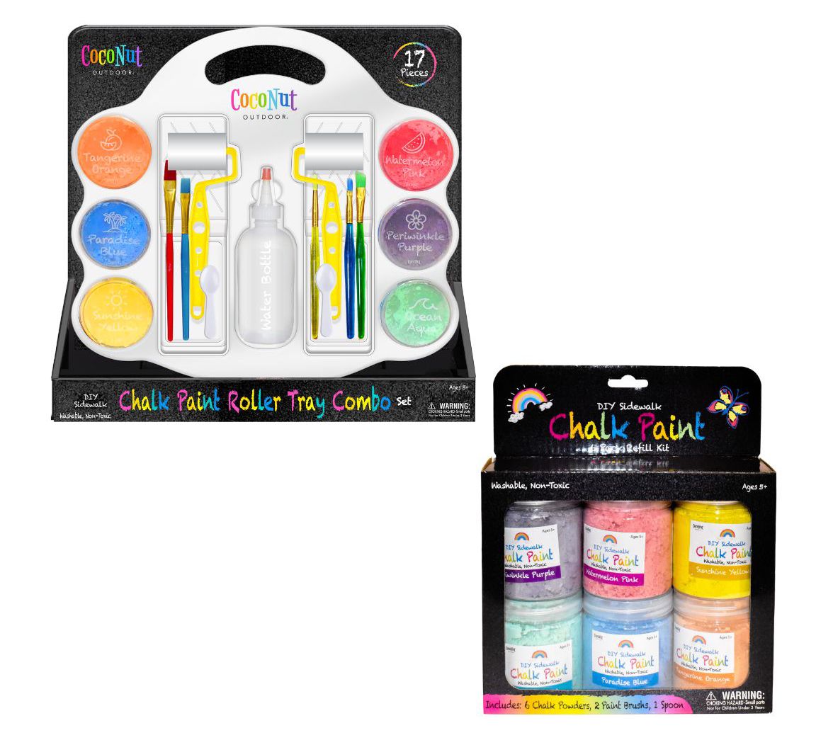 CocoNut Outdoor DIY Sidewalk Chalk Paint RollerBrush Set