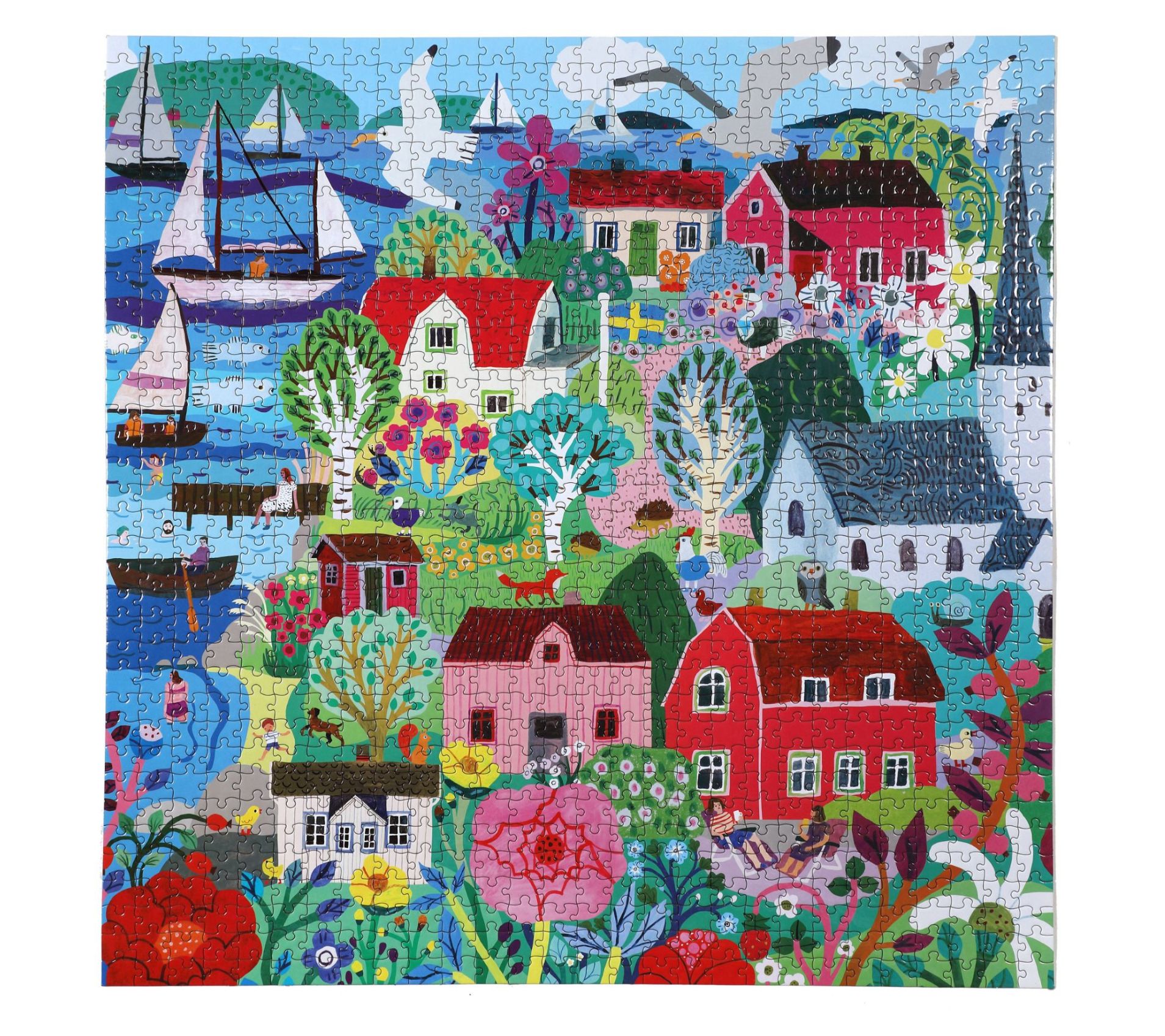 eeBoo Piece and Love Swedish Fishing Village Puzzle