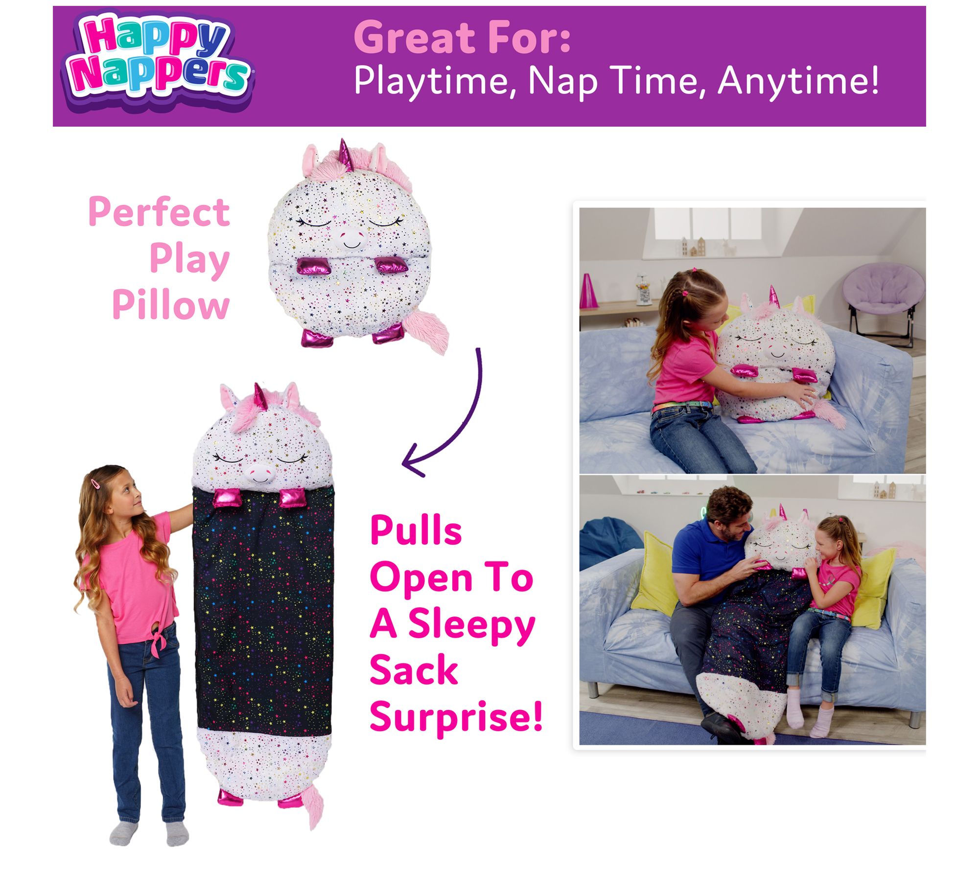 Happy Nappers Children's Play Pillow & Sleepy Sack 