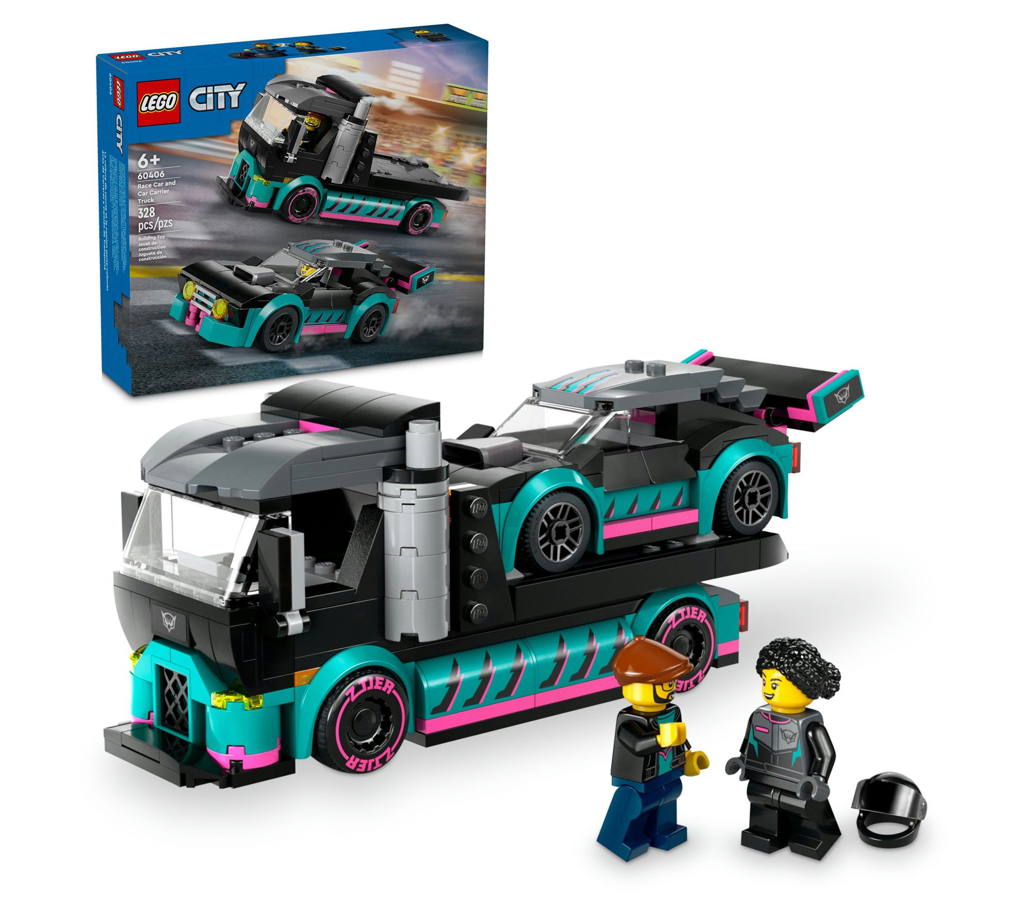LEGO City Race Car and Car Carrier Truck Building Toy 60406