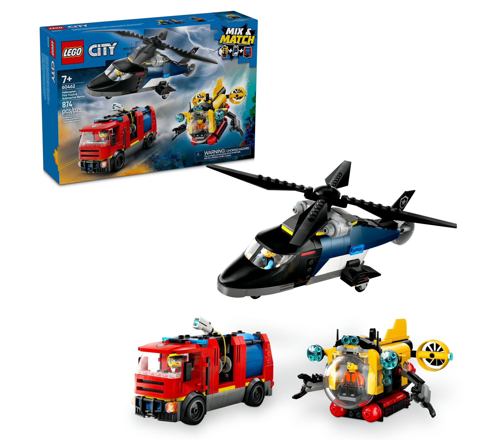 LEGO City Helicopter, Fire Truck & Submarine Remix 60462