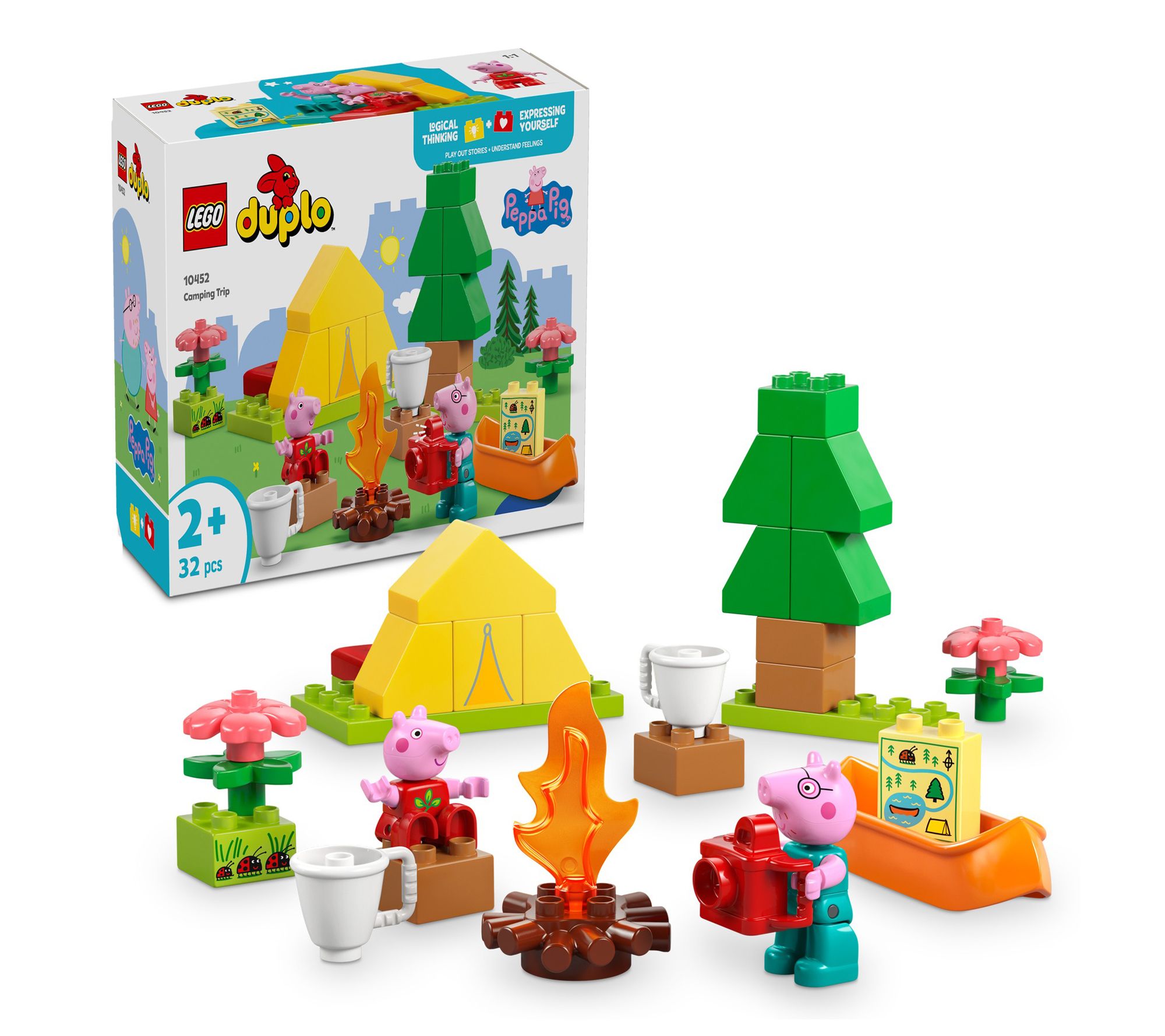 LEGO DUPLO Peppa Pig Camping Trip Building Playset with Canoe