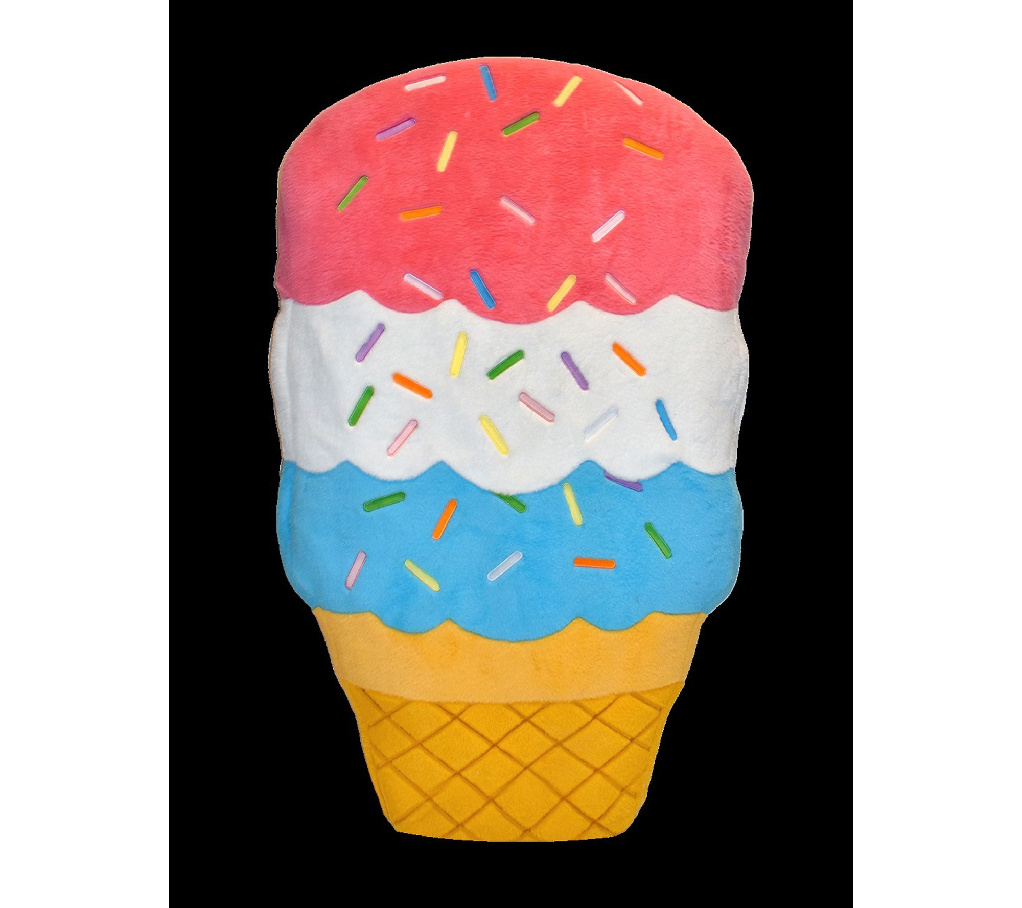 Fluffy Floor Cu shion Inflatabl e Triple Scoop Ice Cream Cushi
