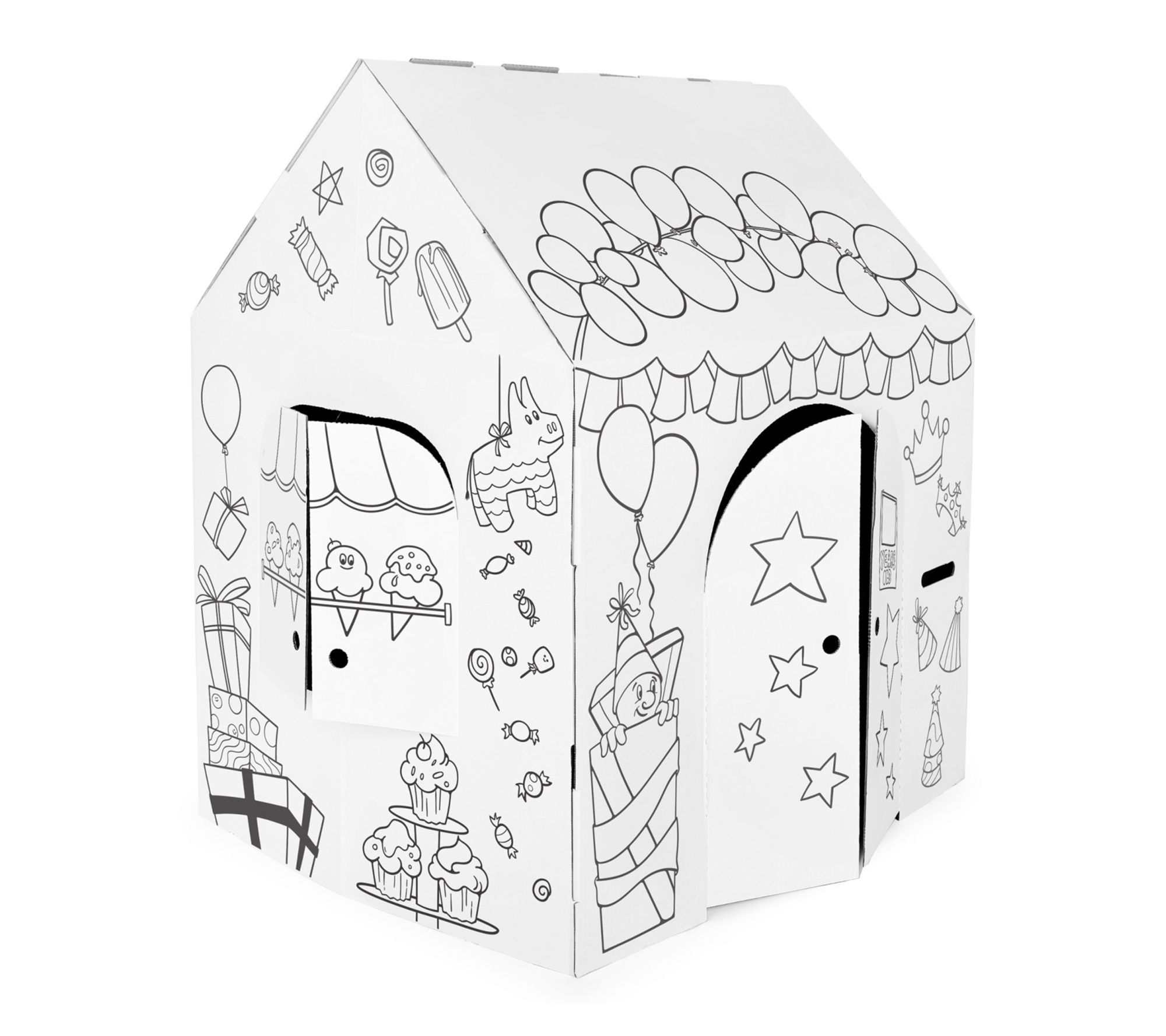 Easy Playhouse Birthday Decorate & PersonalizeCardboard Fort