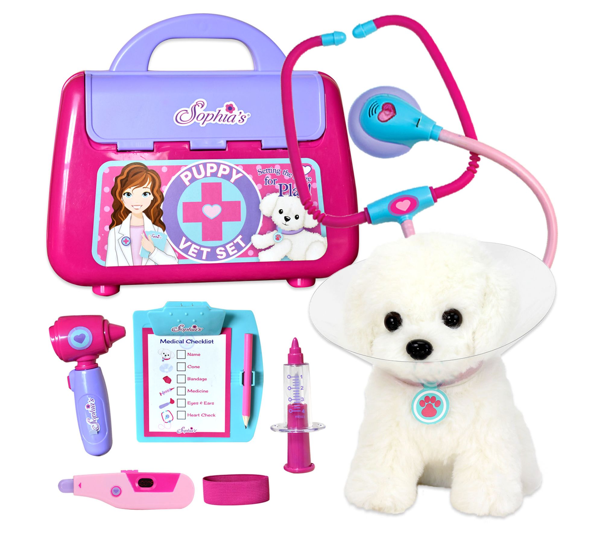 Sophia's - 18 Doll - Travel Suitcase Set - Hot Pink