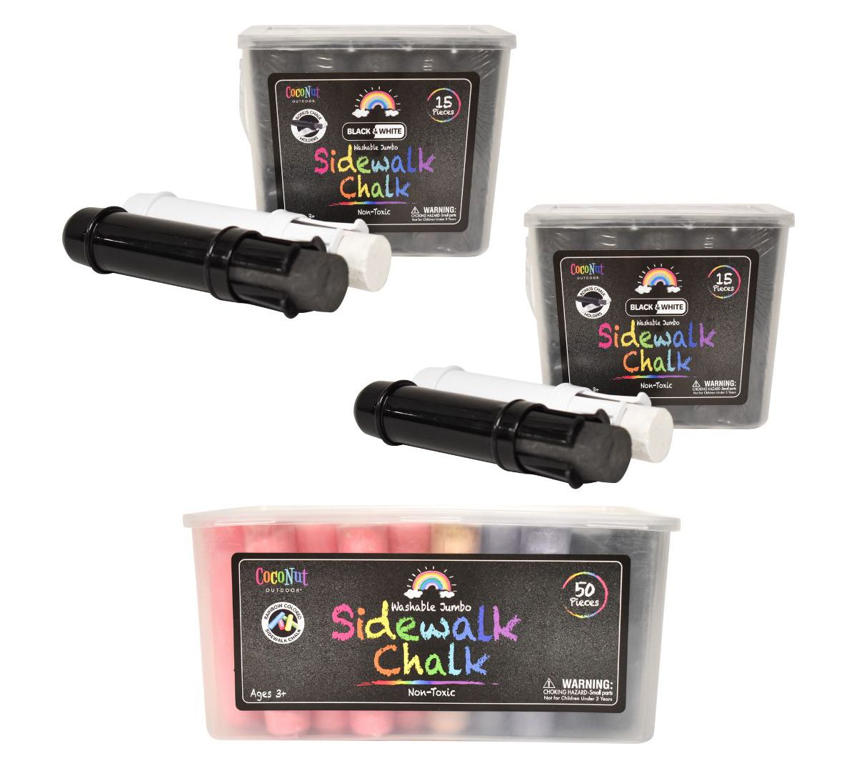 CocoNut Outdoor Assorted & Black/White Chalk Bucket Sets