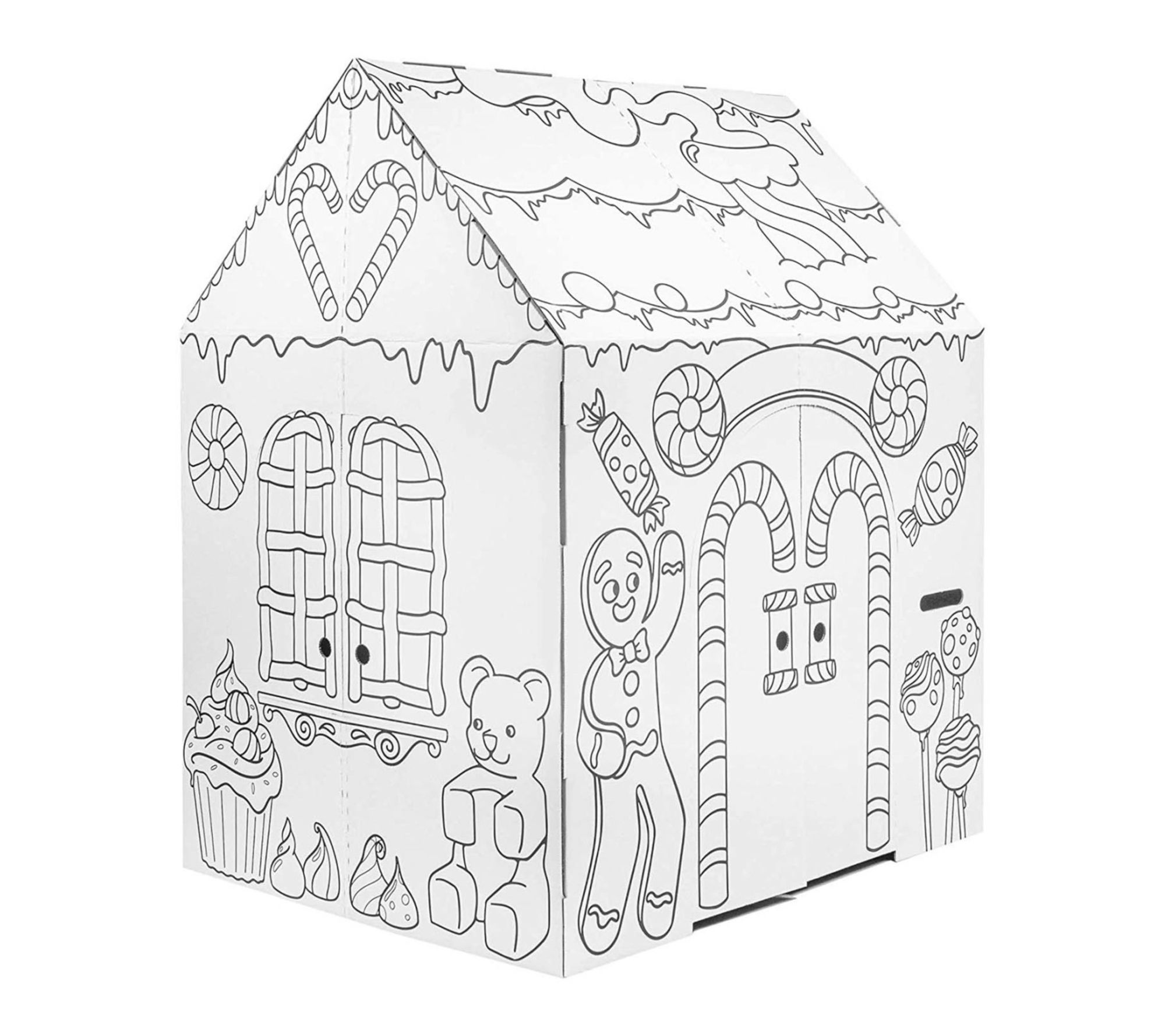 Easy Playhouse Gingerbread House Personalize aCardboard Fort