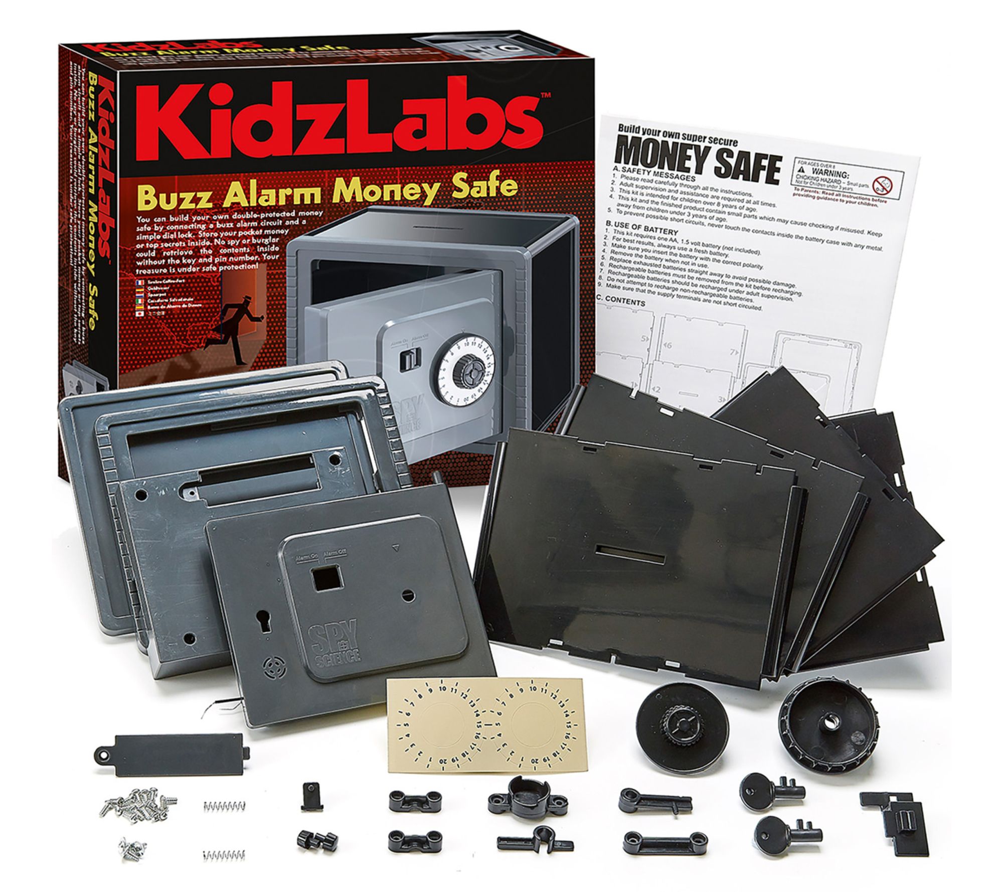 4M KidsLabs Buzz Alarm Money Safe, DIY Piggy Bank Building Kit