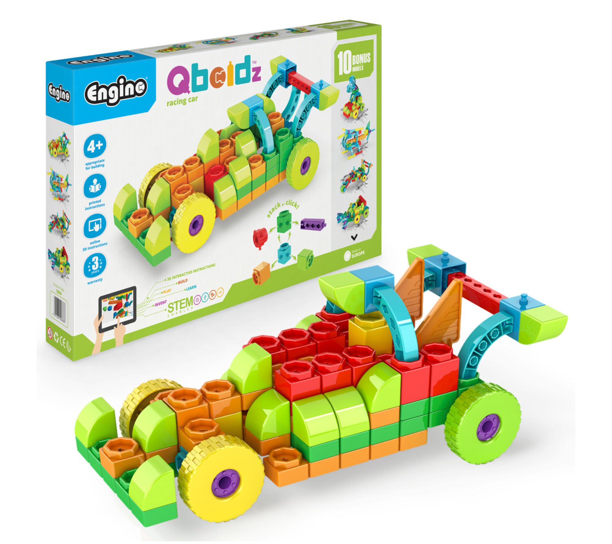 Engino Qboidz Racing Car Block Set 139 Pieces