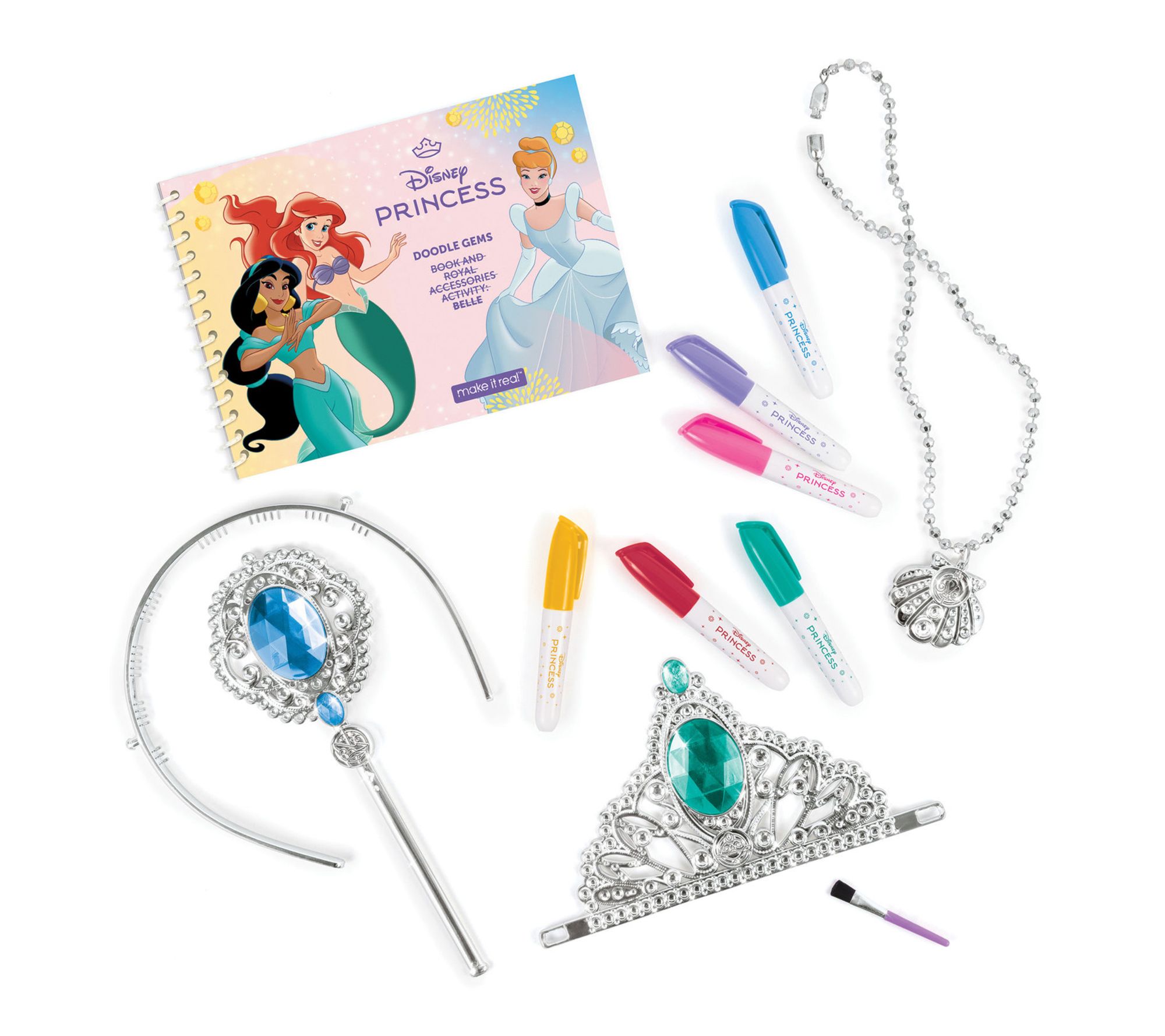 Make It Real Doodle Gems Disney Princess Activi ty Book