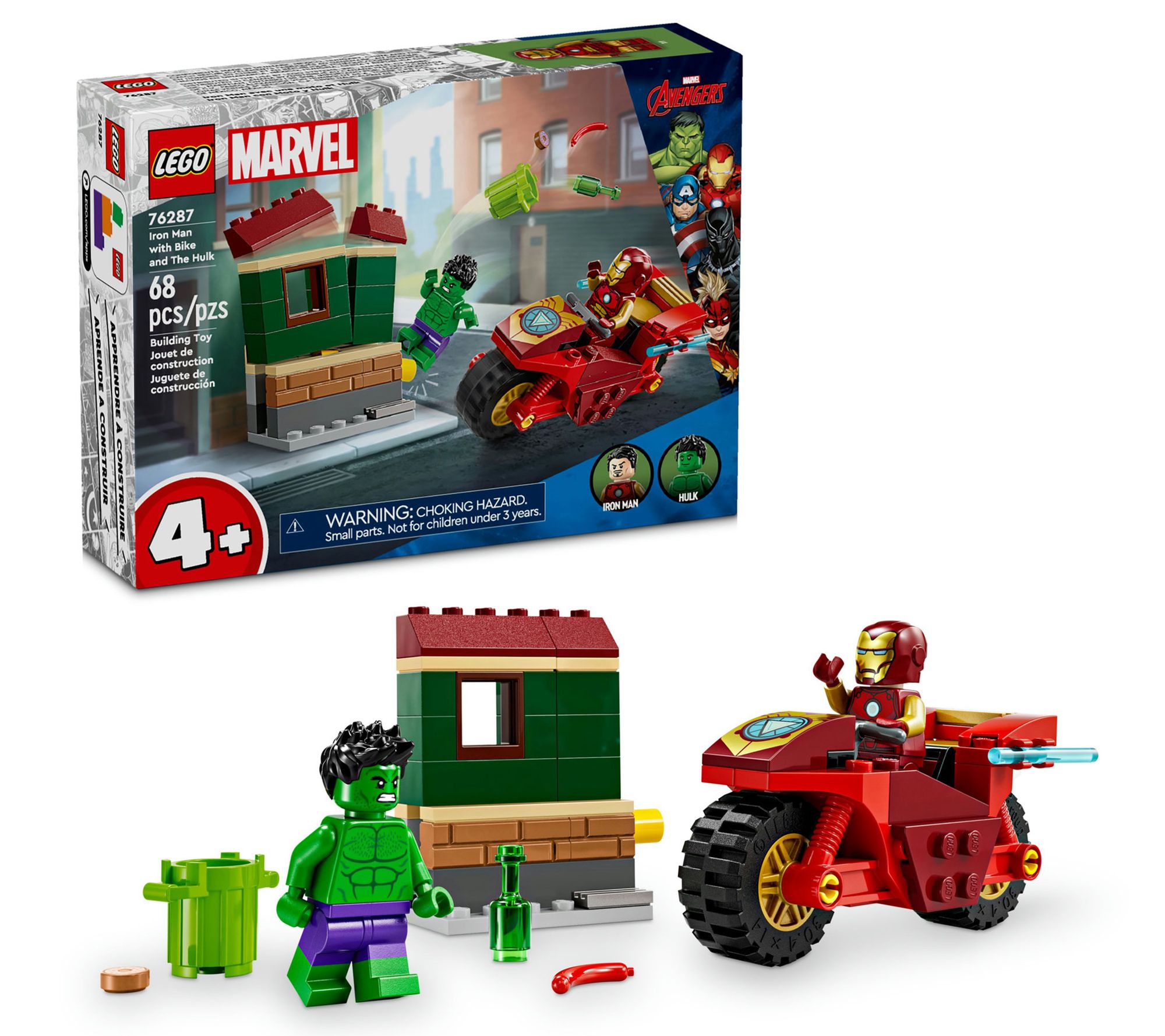 LEGO Marvel Iron Man with Bike and The Hulk Playset