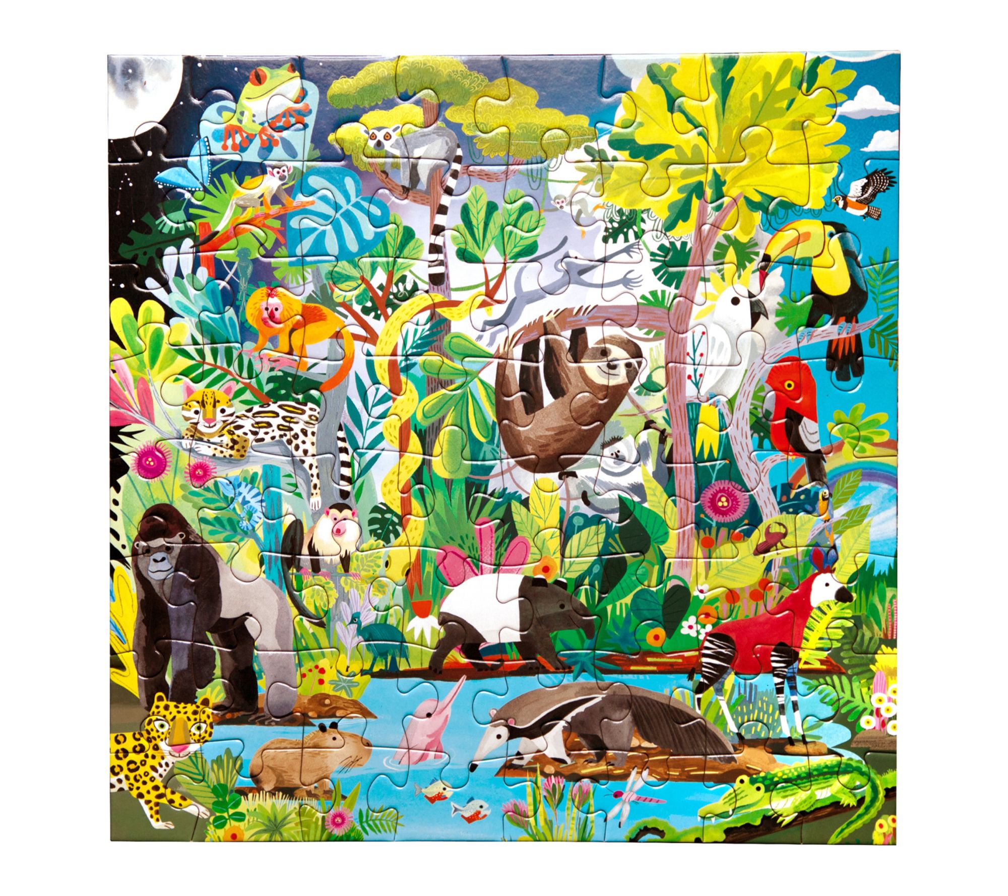 eeBoo Rainforest 64 Piece 15in x 15in Jigsaw Puzzle