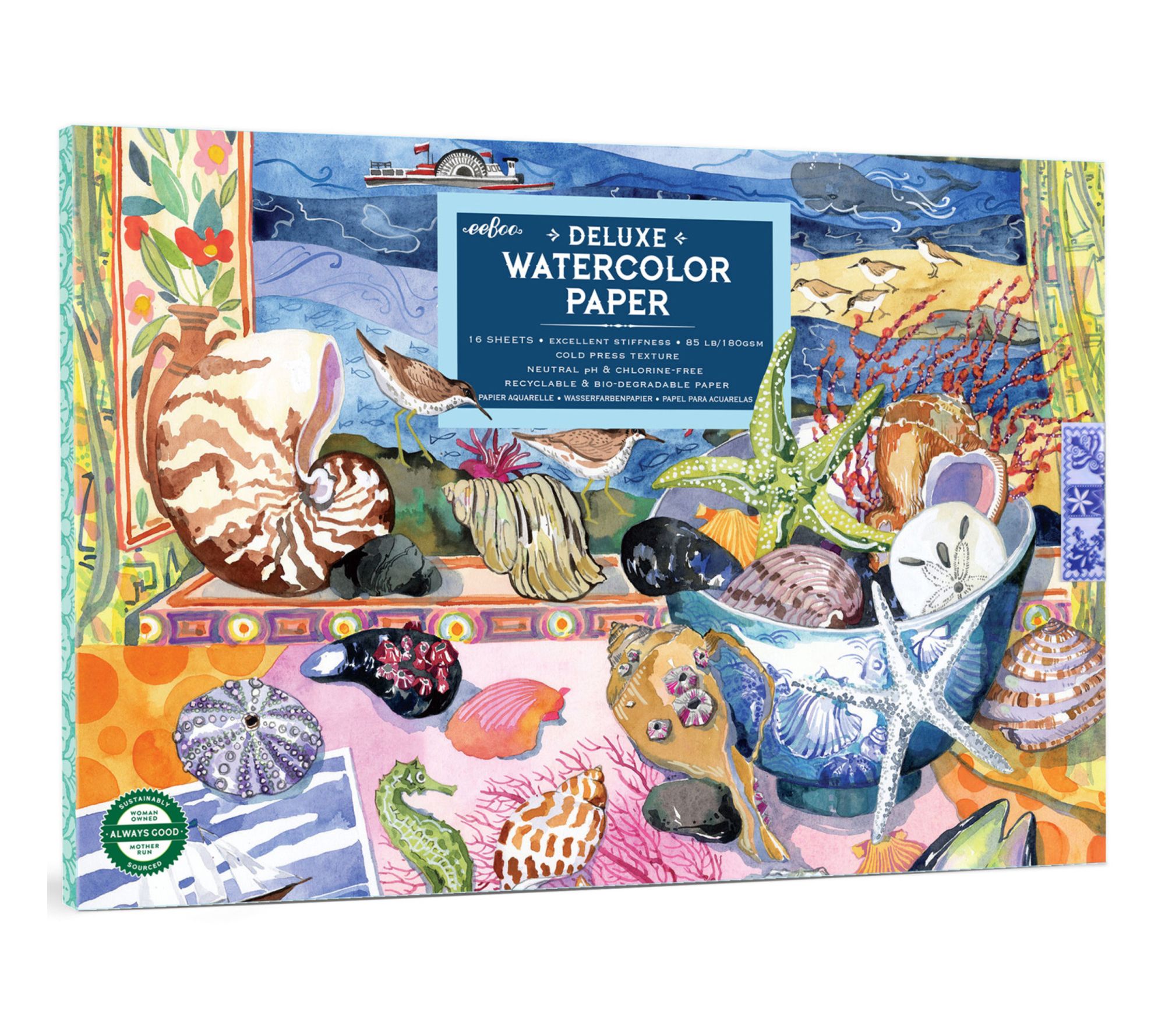 eeBoo Piece & Love Seashells Watercolor Pad