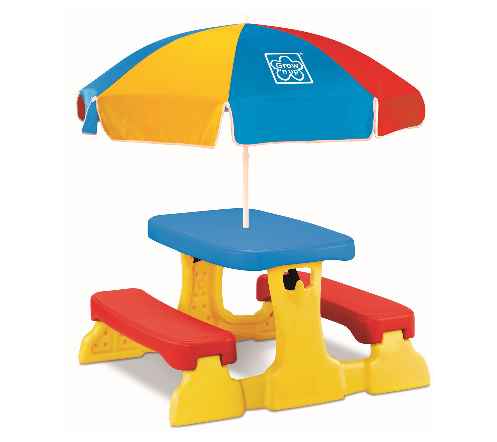 Grow N Up Qwikfold Picnic Table With Umbrella QVC Com   T140092.001